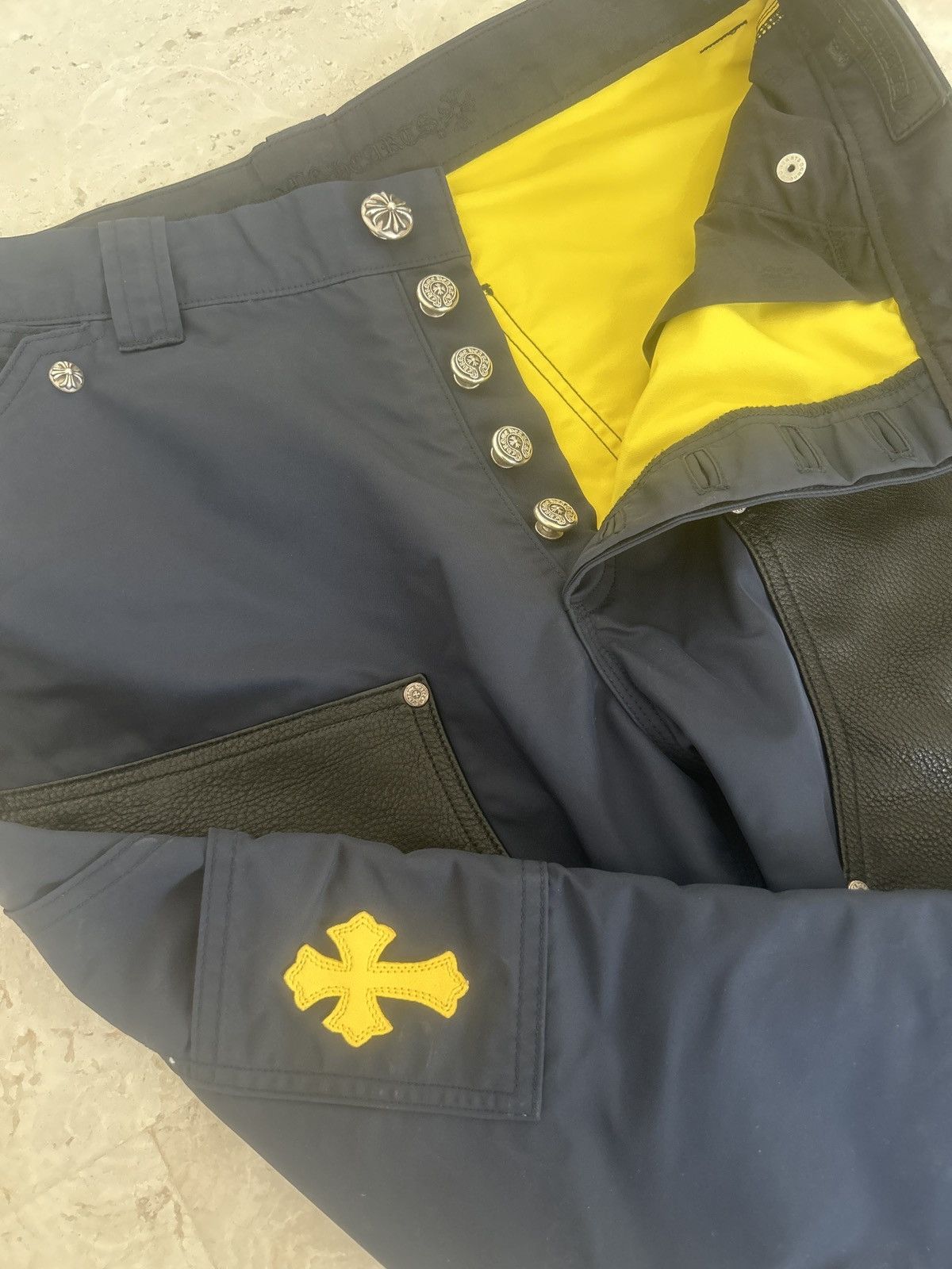 Chrome Hearts Chrome Hearts Blue Carpenters with Yellow Patch and Leather Size US 34 / EU 50 - 7 Thumbnail