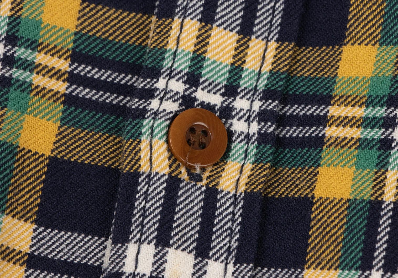 Junya Watanabe Checkered Flannel Shirt in Yellow and Navy, Size XS Size US XS / EU 42 / 0 - 5 Thumbnail