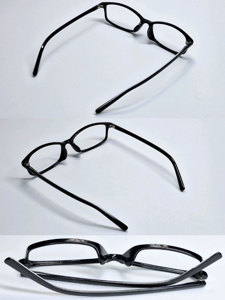 Other VINTAGE 743-1T Slim Black Square Frame Glasses Minimalist Size ONE SIZE - 8 Thumbnail