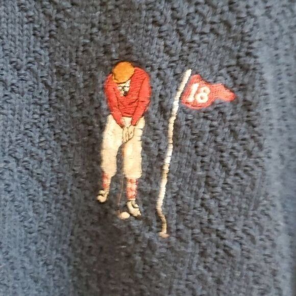 John Weitz John Weitz Hand Framed Knitted Embroidered Vintage Golfer LS Size US XL / EU 56 / 4 - 3 Thumbnail