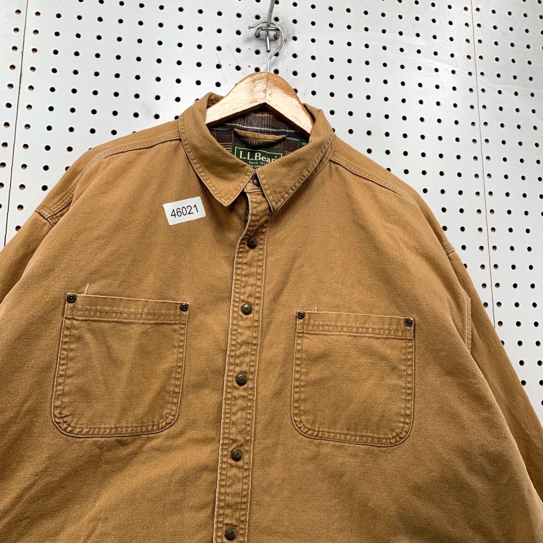 Vintage LL Bean Canvas Snap Jacket Mens 2XL Cropped Flannel Lined Shacket Workwear Jacket Size US XXL / EU 58 / 5 - 4 Thumbnail