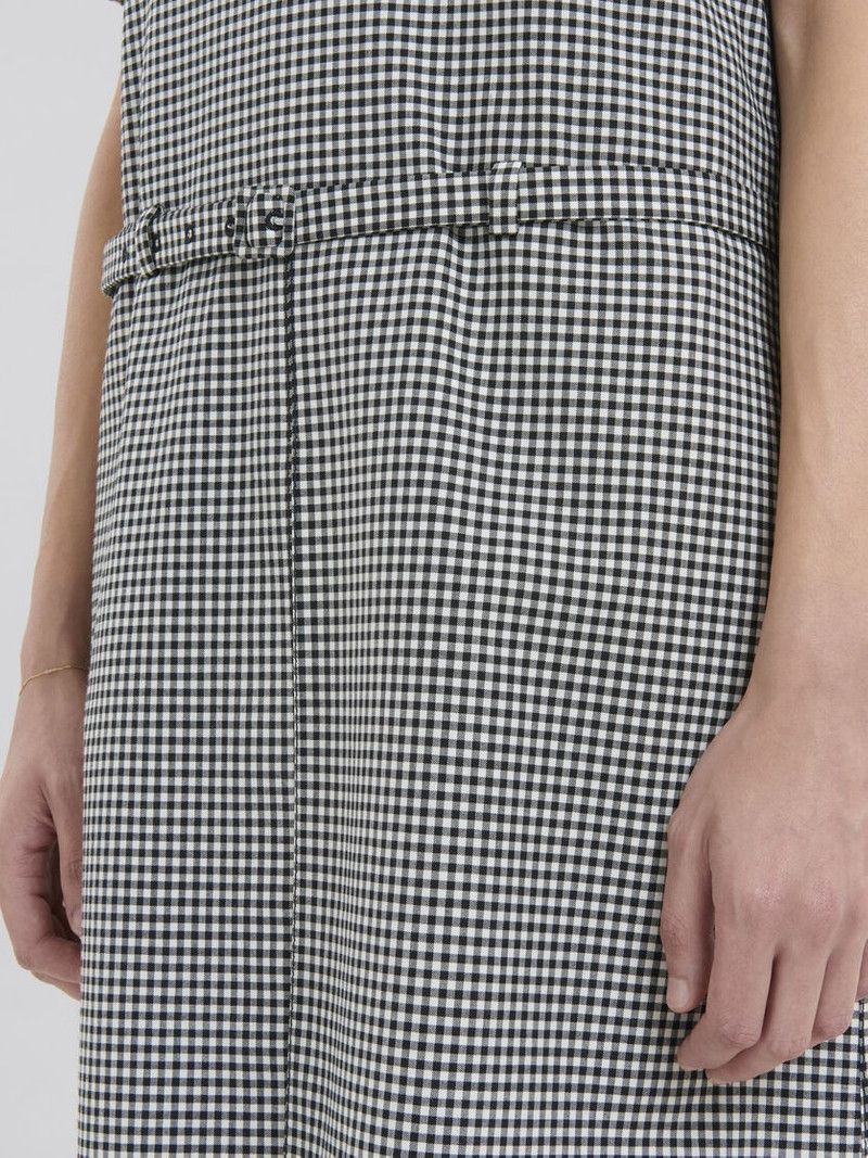 Marni o1f1d3z0326 Wool Blend Check Dress in White/Black Size M / US 6-8 / IT 42-44 - 5 Thumbnail