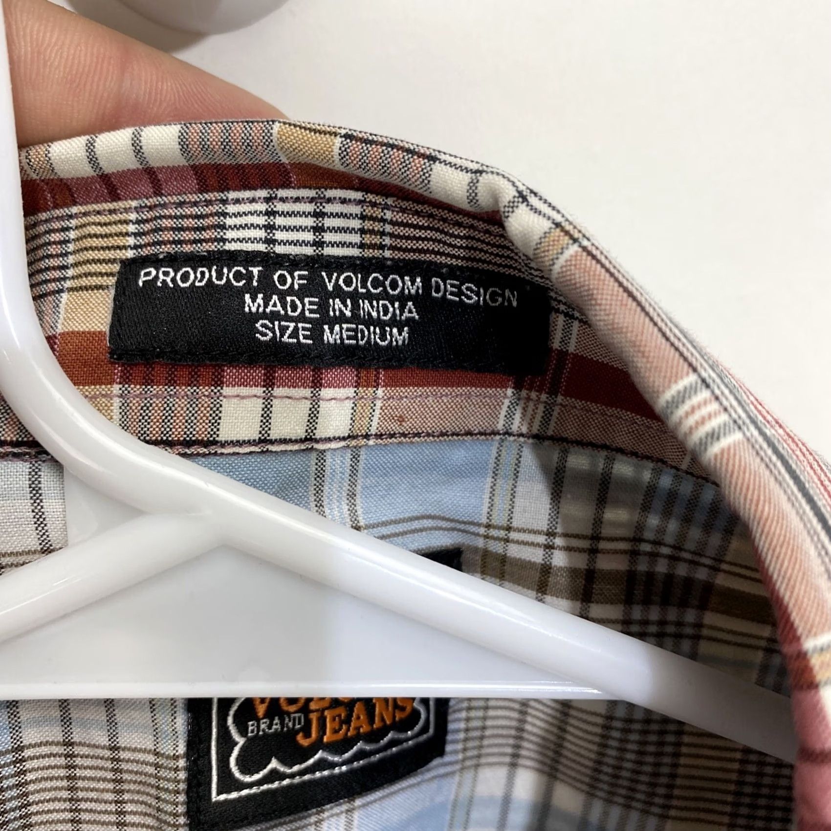Volcom Volcom Men's Shirt Western Cowboy Hidden Snap Shirt Red Plaid M Button-Up Slim Fit Casual Cap. Size US M / EU 48-50 / 2 - 3 Thumbnail