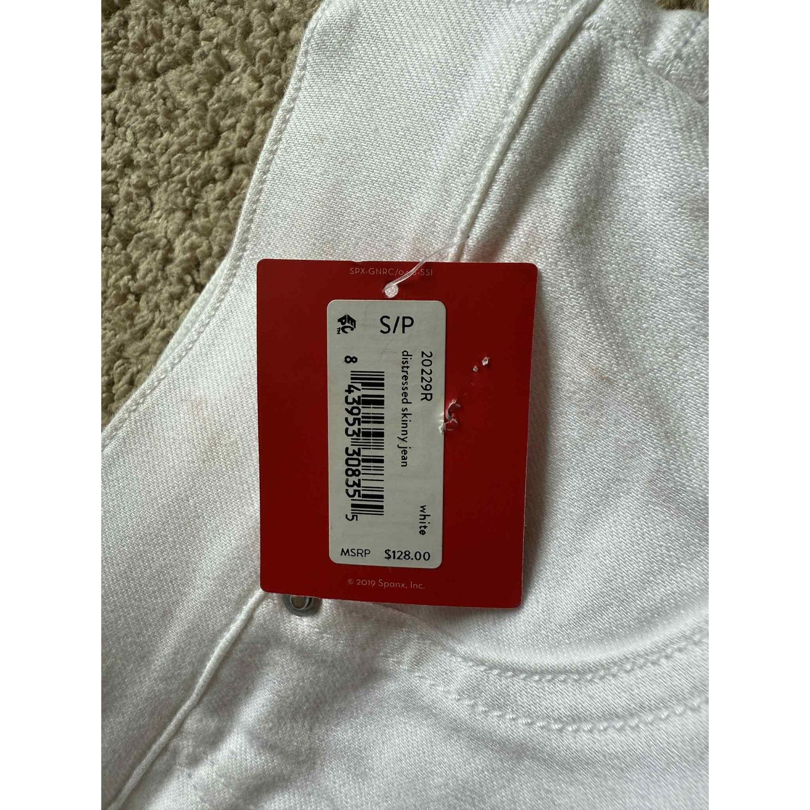 Spanx NWT Spanx High Waisted Distressed Skinny Jeans White Women S Size 27" / US 4 / IT 40 - 10 Thumbnail