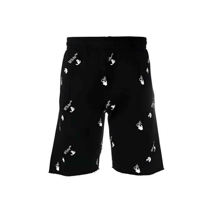Off-White OFF-WHITE Black Logo Print Shorts for Men 0079 Size US 26 / EU 42 - 1 Thumbnail