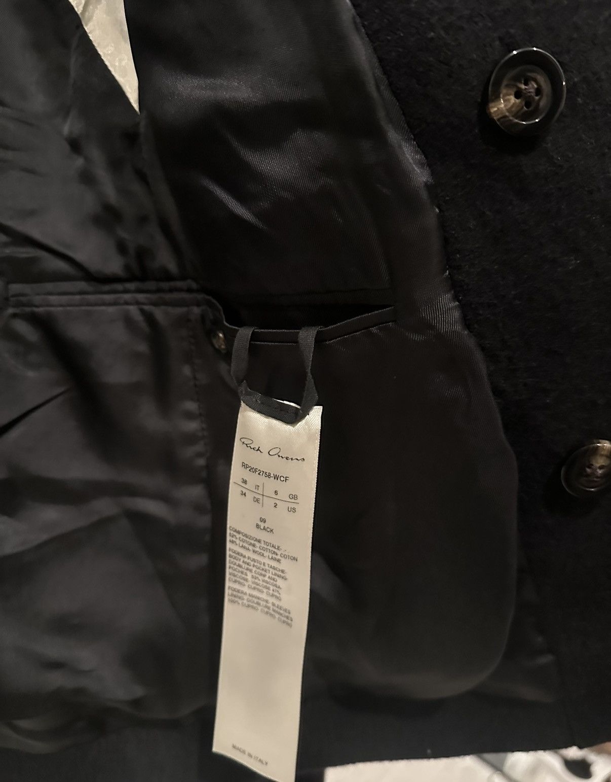 Rick Owens Rick Owens FW20 JMF double breasted cropped blazer Size US XS / EU 42 / 0 - 4 Thumbnail