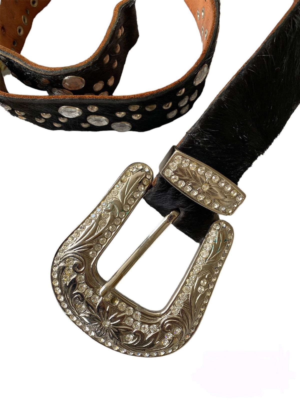 Japanese Brand Vintage HorseHide Leather Belt Western Cowboy Design Size ONE SIZE - 1 Thumbnail