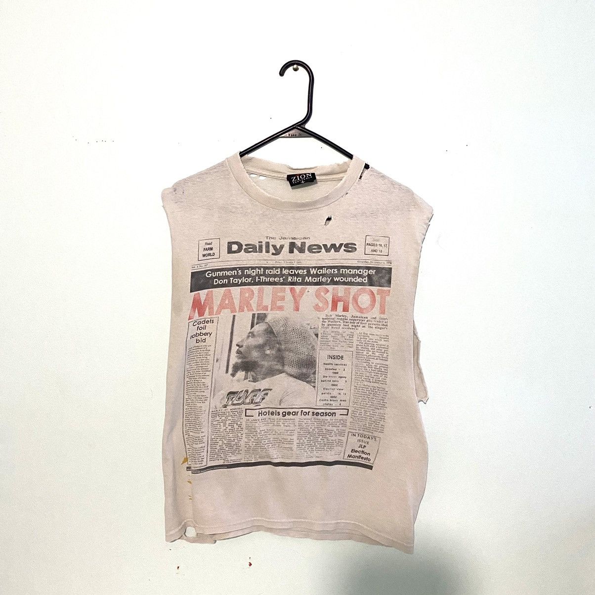 Zion Rootswear Distressed Bob Marley News T-Shirt Size US M / EU 48-50 / 2 - 1 Thumbnail