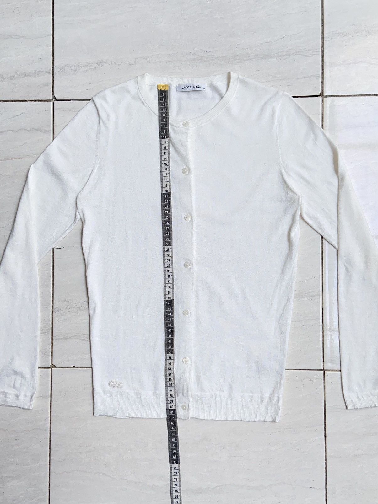 Lacoste LACOSTE White Cardigan Size US XS / EU 42 / 0 - 7 Thumbnail