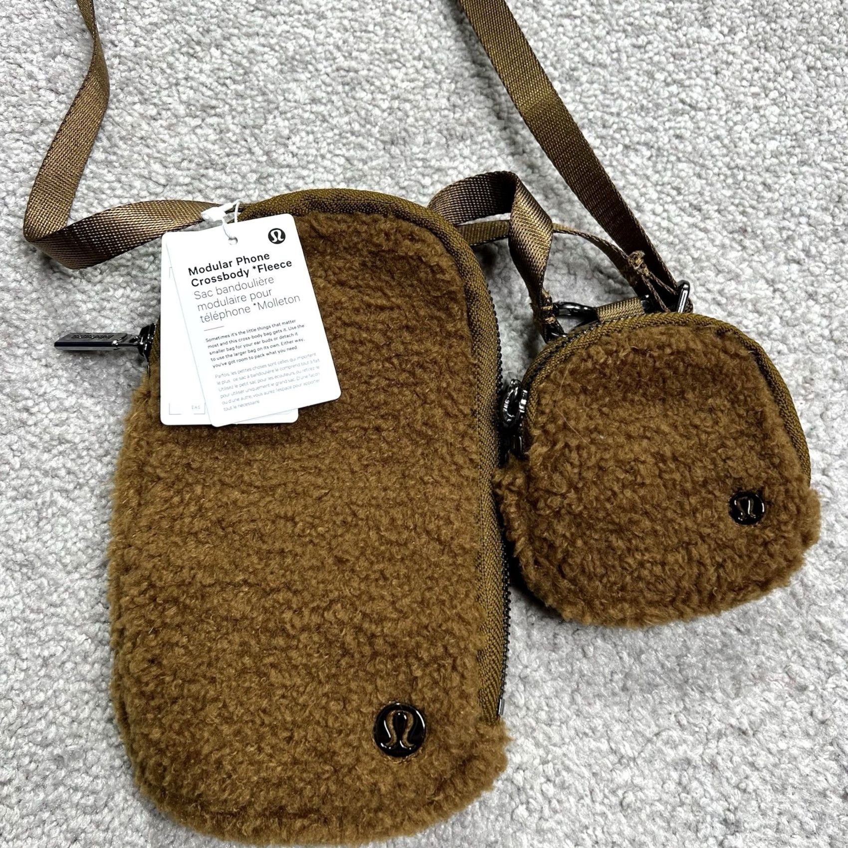 Lululemon Lululemon Modular Phone Crossbody Bag Fleece Brown Gunmetal Hardware LU9AQOS NWT Crossbody Bag Womens Small Brown Gunmetal Hardware Zipper Size S / US 4 / IT 40 - 2 Thumbnail