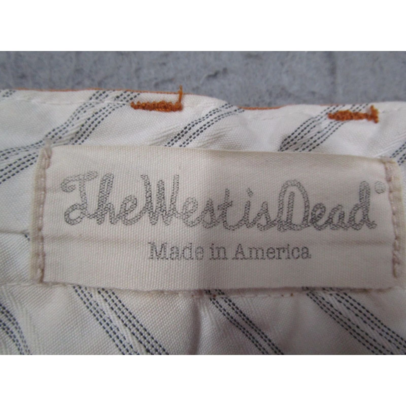 The West Is Dead VINTAGE The West is Dead Pants Mens 29 Orange Slim Cuffed Hem Made USA Casual Size US 29 - 3 Thumbnail
