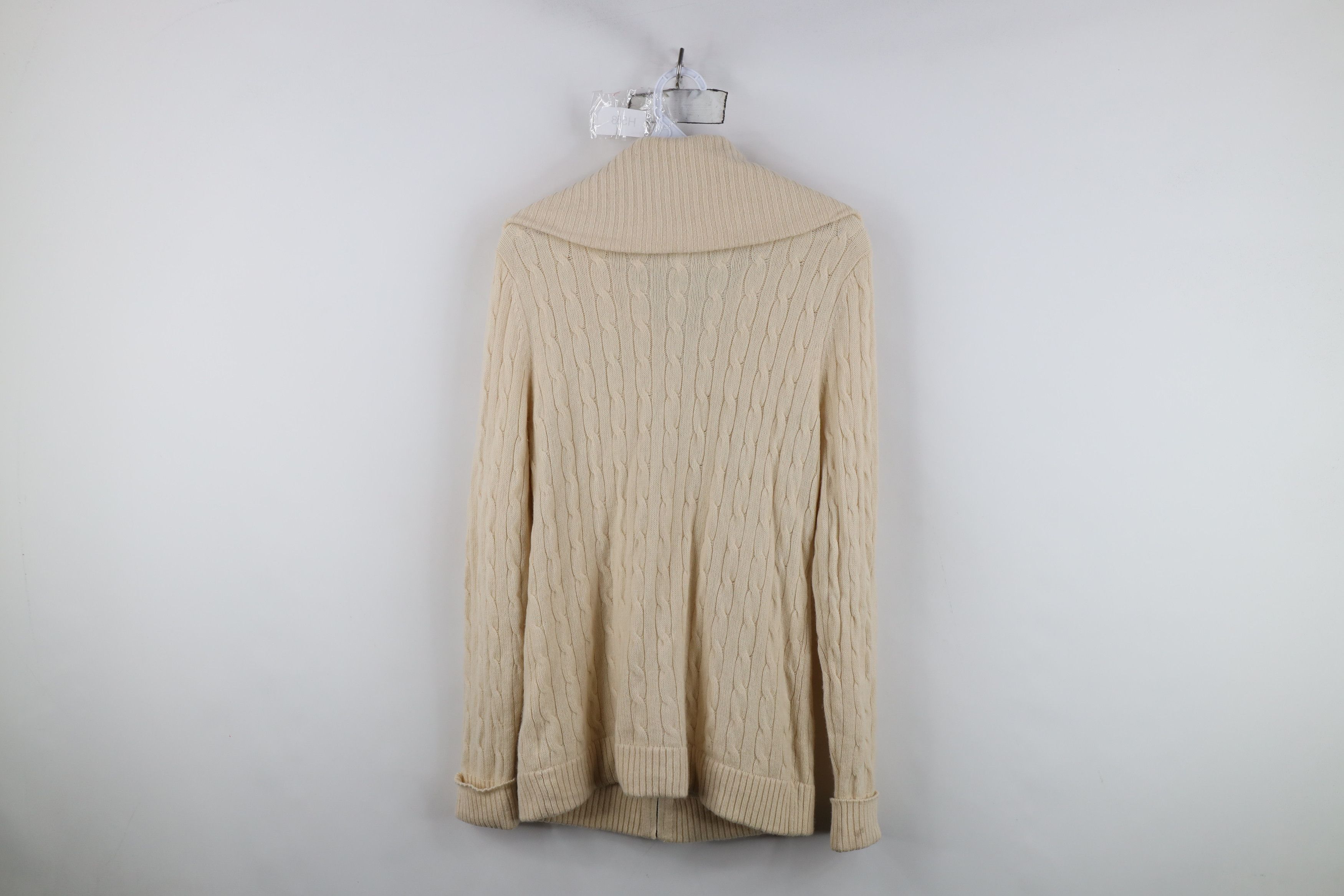 Vintage Vintage Y2K Saks Fifth Avenue Cashmere Cable Zip Sweater Size L / US 10 / IT 46 - 9 Thumbnail