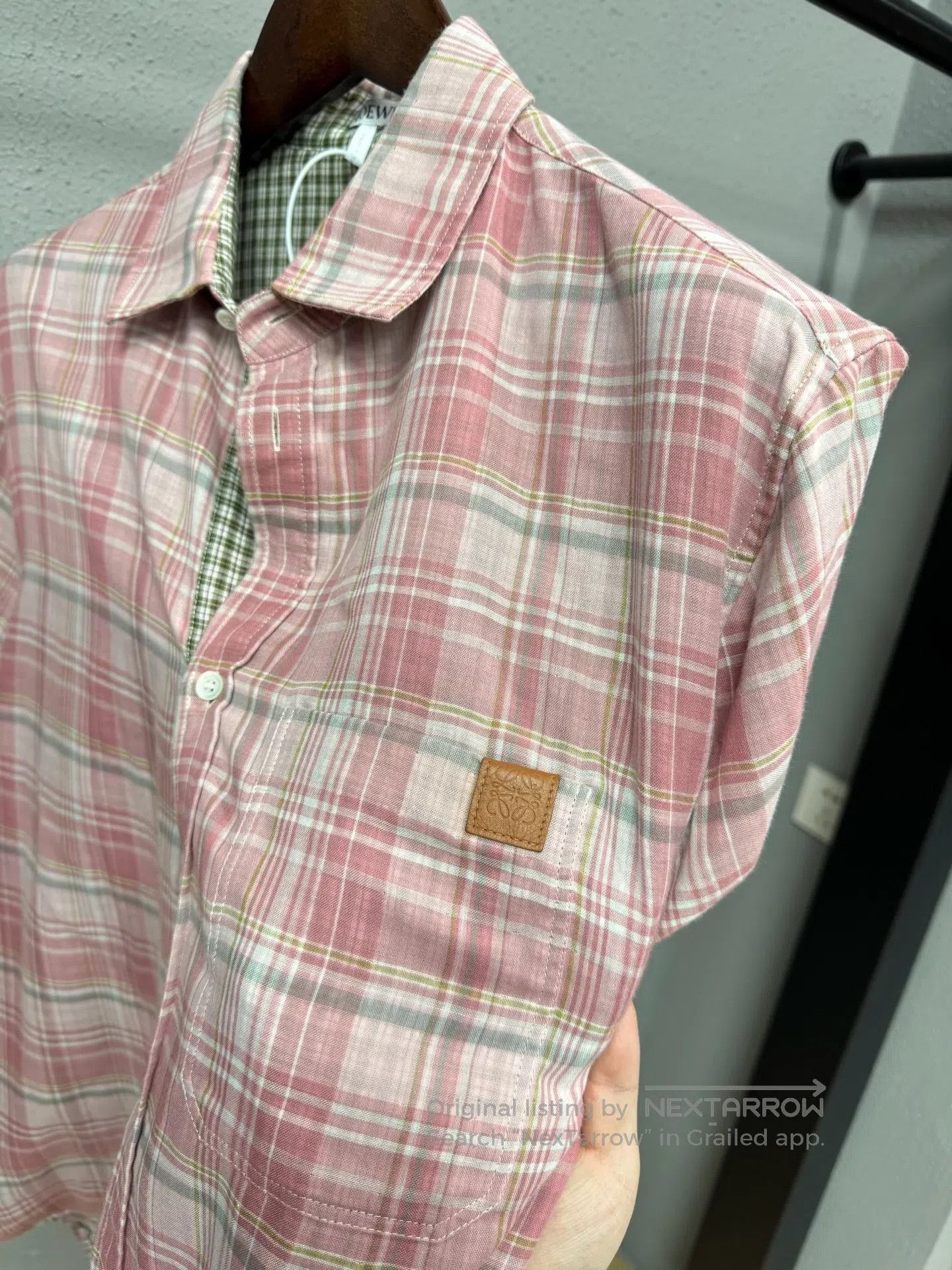 Loewe Loewe Pink Check Short Sleeve Shirt| Size US XXS / EU 40 - 3 Thumbnail