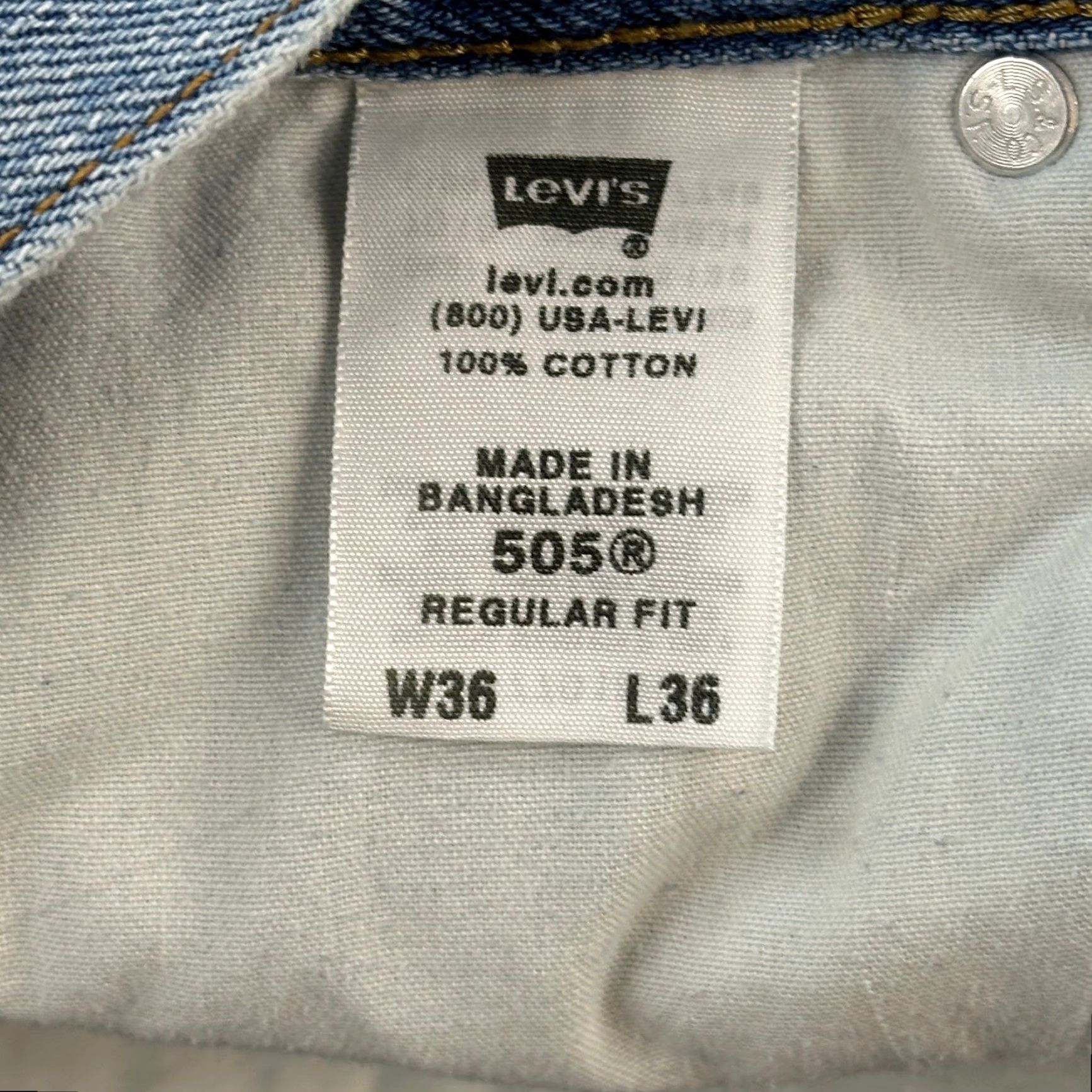Levi's Vintage Levi's 505 Jeans Mens 36x33 Stone Wash Regular Straight Fit 90s Cowboy Retro USA Jeans Mens Size US 36 / EU 52 - 7 Thumbnail
