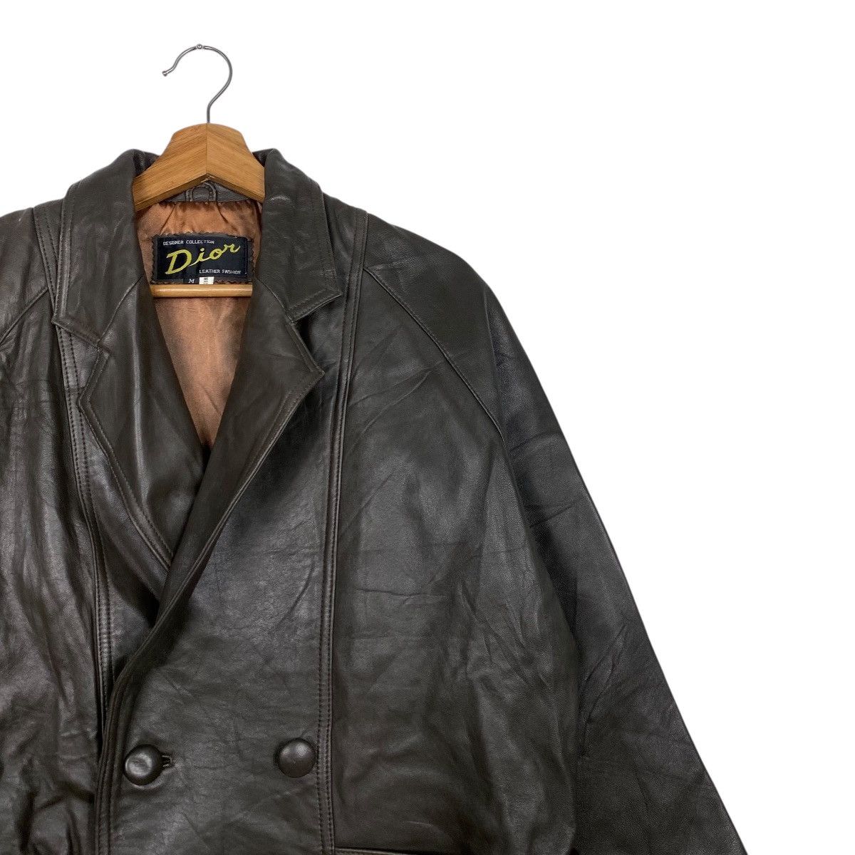 Leather Vintage leather overcoat double breasted Size US M / EU 48-50 / 2 - 5 Thumbnail
