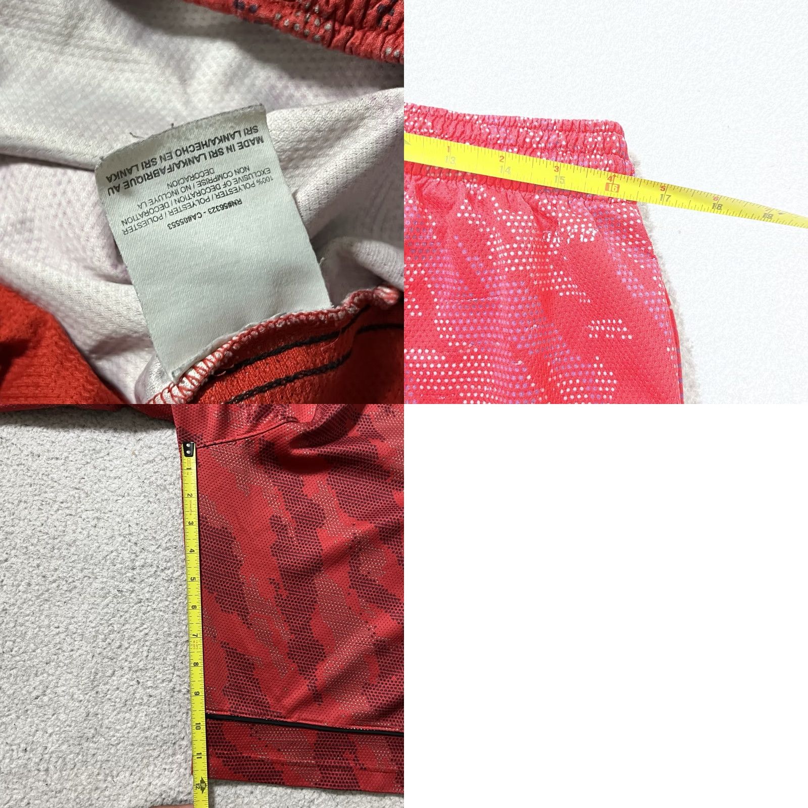 Nike VINTAGE Nike Basketball Shorts Mens L Red Geometric Drawstring Training Athletic 90s Sports Logo Mens Size US 33 - 9 Thumbnail