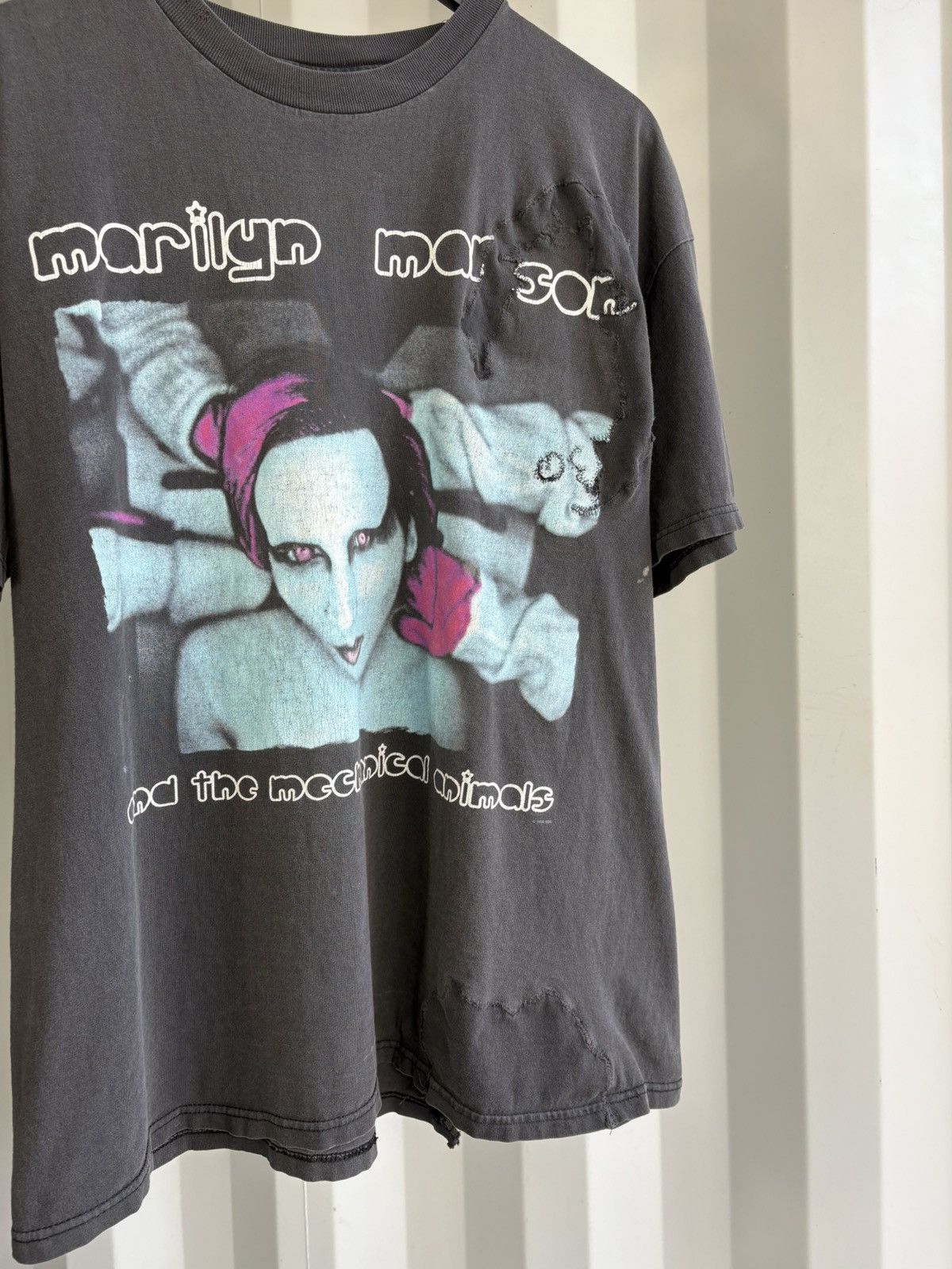 Marilyn Manson Vintage Marilyn Manson Shirt Distressed Faded GRUNGE Band Size US XL / EU 56 / 4 - 6 Thumbnail