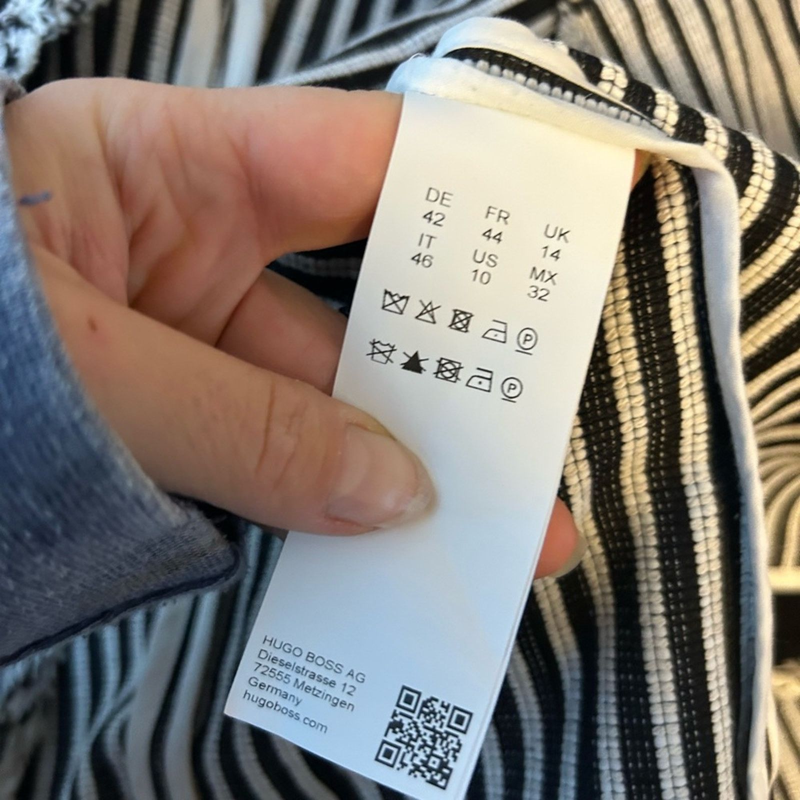 Hugo Boss Hugo Boss Striped Black and White Tweed Open Front Jacket Size L / US 10 / IT 46 - 4 Thumbnail