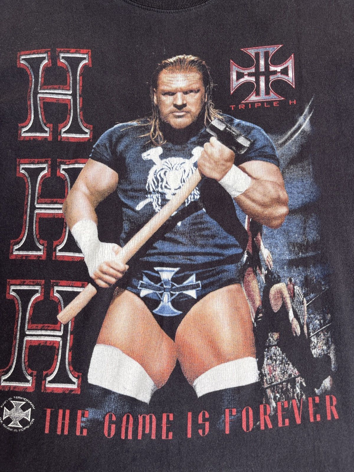 Vintage Rare🔥Vintage 90s Triple H SUN FADED T Shirt Size US XL / EU 56 / 4 - 10 Thumbnail