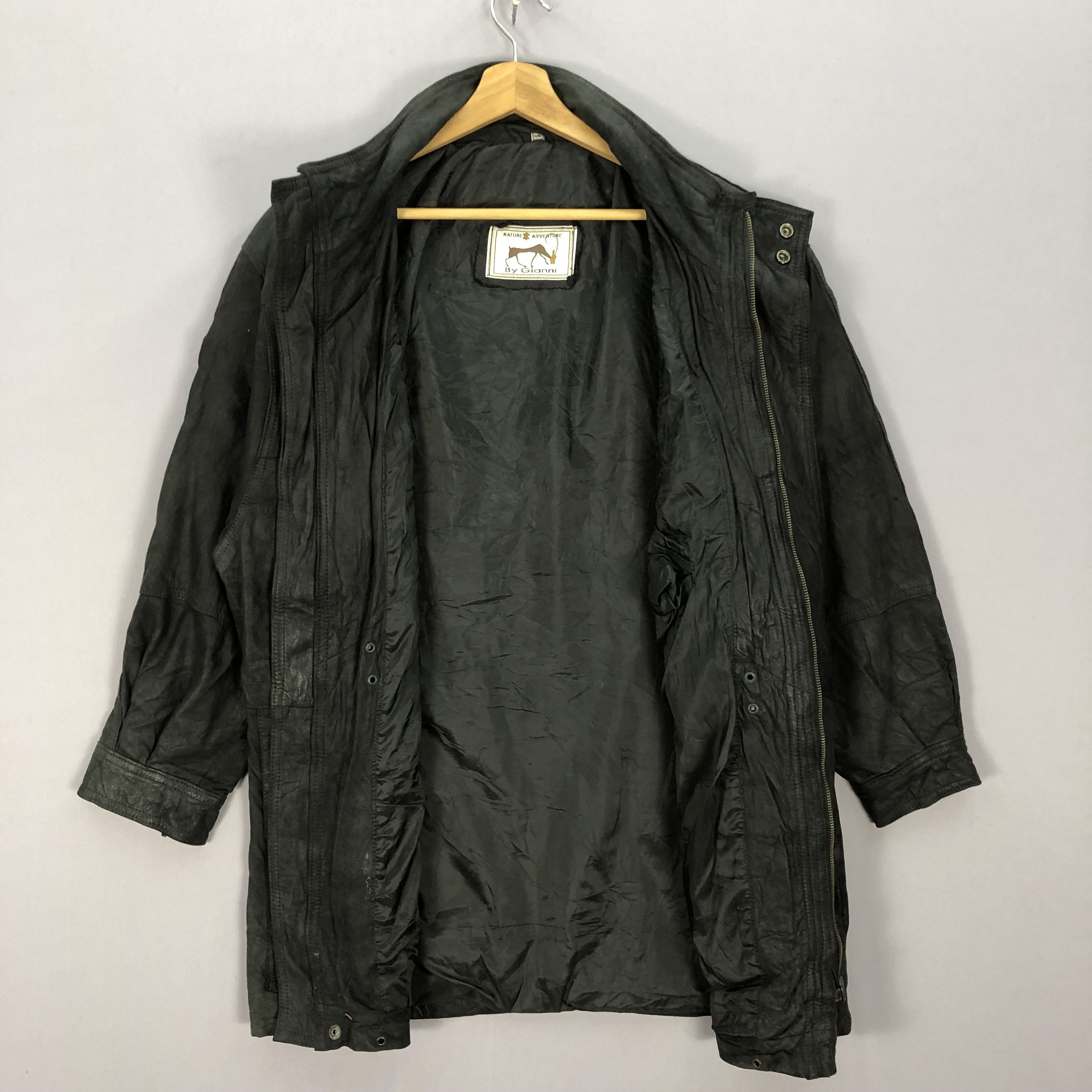 Gianni Valentino × Vintage Vintage 80s Gianni Leather Jacket Zipper Rider Jackets Size US M / EU 48-50 / 2 - 6 Thumbnail