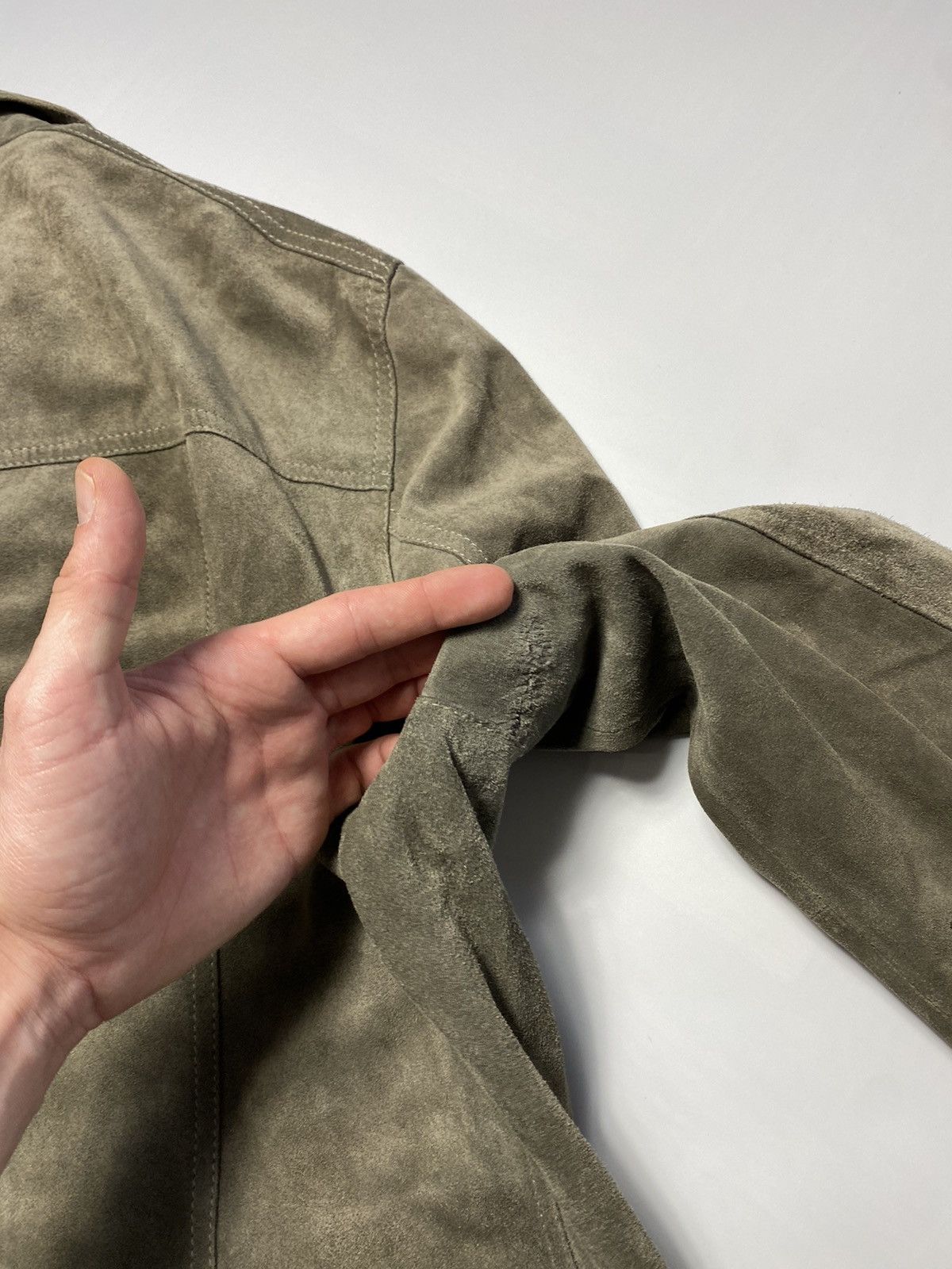 Allsaints Allsaints Crawley Calf Suede Biker Leather Jacket Size US XL / EU 56 / 4 - 17 Thumbnail