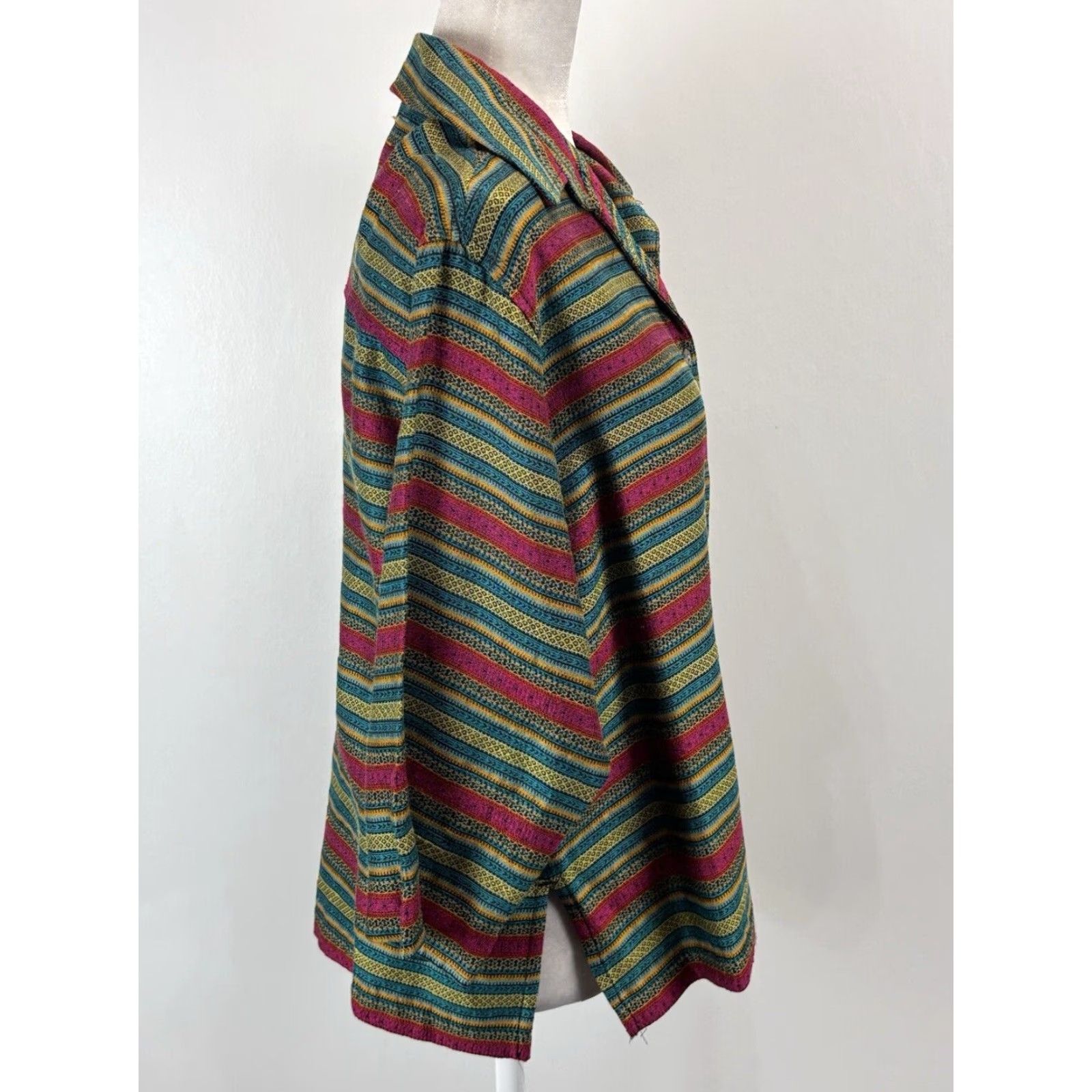 Vintage Vtg Chico’s Design Striped Shirt Blouse Sz 2 US Large Women’s Made In USA Size L / US 10 / IT 46 - 2 Thumbnail