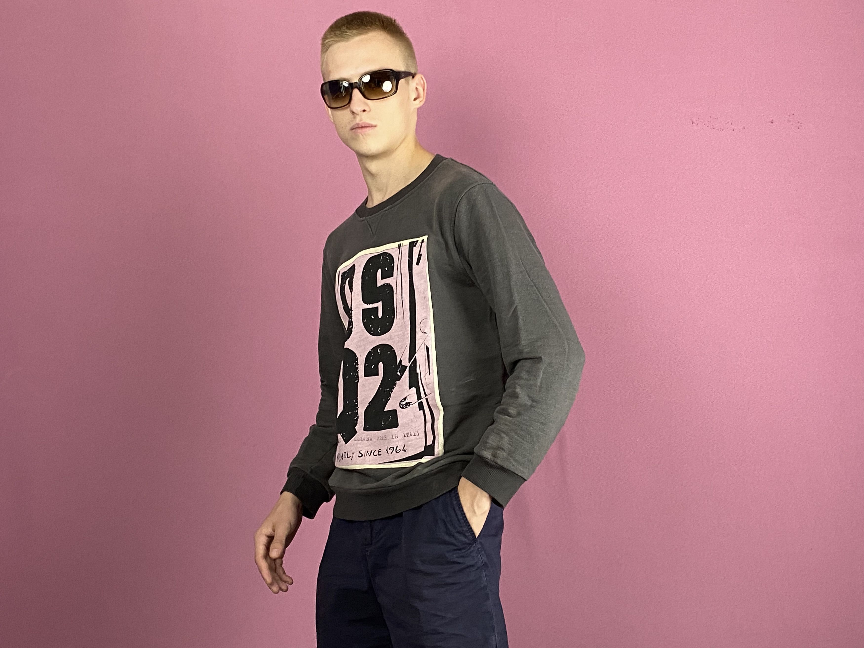 Dsquared2 × Vintage Dsquared2 Vintage Men's Sweatshirt - S Gray Cotton Size US S / EU 44-46 / 1 - 4 Thumbnail
