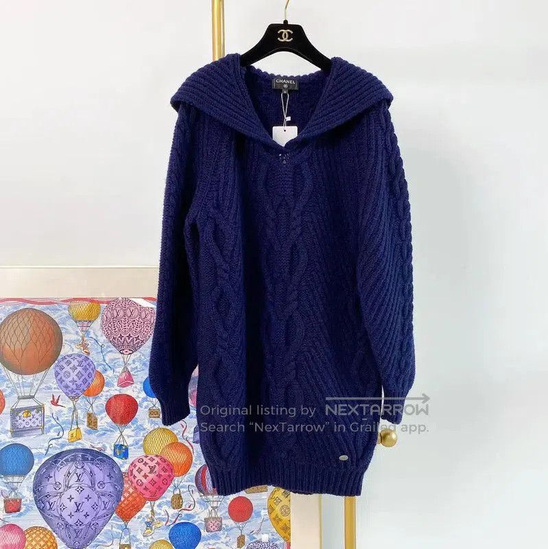 Chanel Chanel Blue Wool Knit Pullover Sweater . Size S / US 4 / IT 40 - 1 Thumbnail