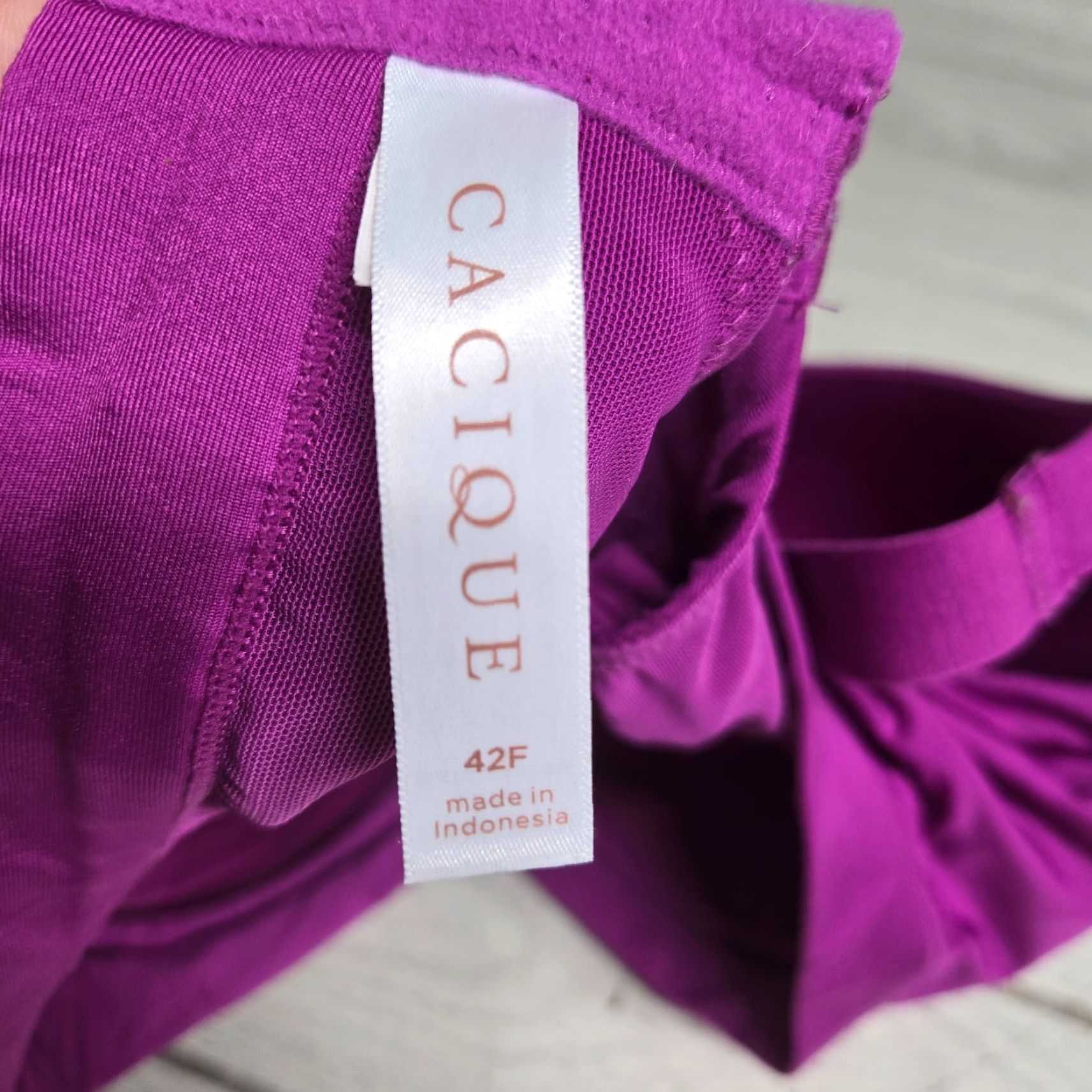 Vintage VINTAGE Lane Bryant Cacique Full Coverage Bra Women 42F Purple Lightly Lined Plus Size Size ONE SIZE - 4 Thumbnail