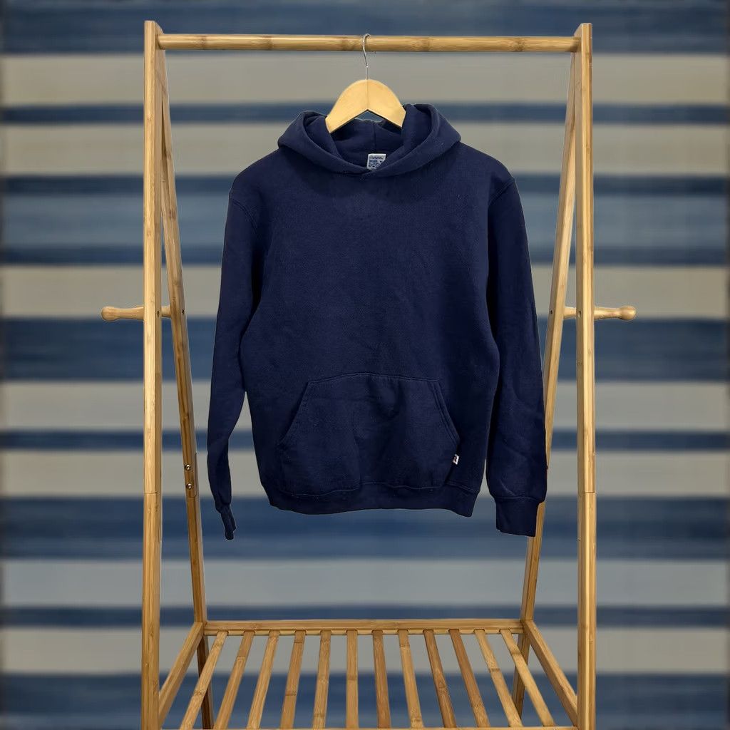 Russell Athletic VTG Russell Athletic Navy Blue Boxy Hoodie Sweatshirt M USA Menshoodie Size US M / EU 48-50 / 2 - 1 Thumbnail