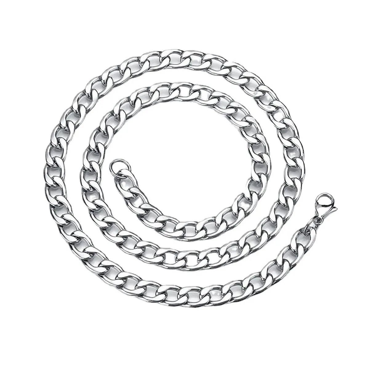 Jewelry 7MM Stainless Steel Chain Necklace Size ONE SIZE - 4 Thumbnail