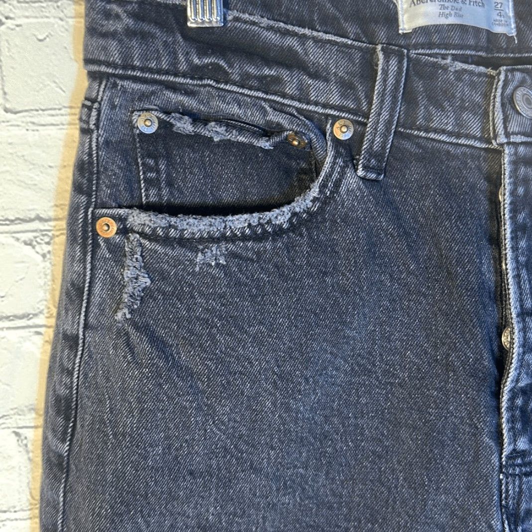 Abercrombie & Fitch Abercrombie & Fitch Jeans Womens 27 The Dad High Rise Black Denim Buttonfly Size 27" / US 4 / IT 40 - 5 Thumbnail