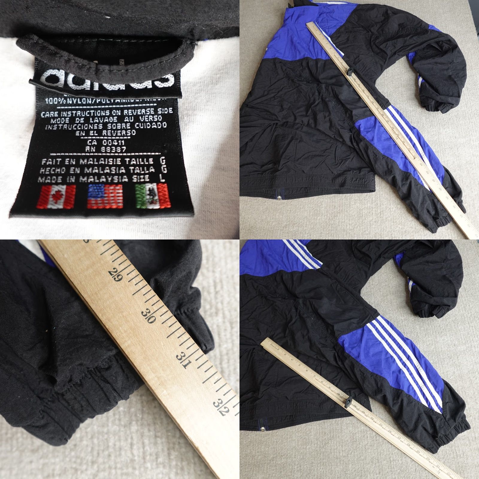 Adidas VINTAGE adidas Jacket Black Nylon 90s Lined Windbreaker Full Zip Men Large Size US L / EU 52-54 / 3 - 8 Thumbnail