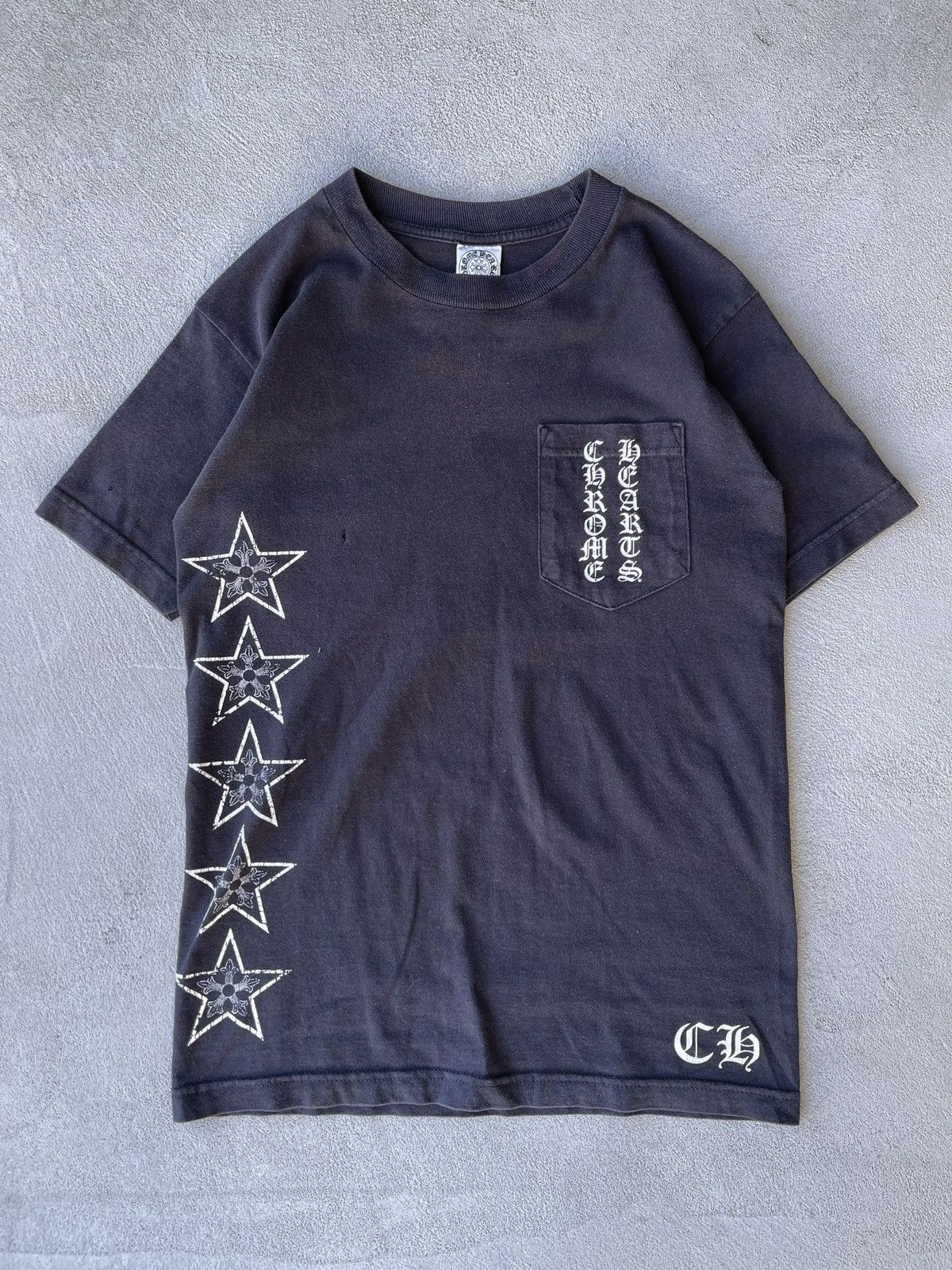 image of Steal! 2000S Chrome Hearts All Stars Logo Pocket Tee (S) in Black, Men's (Size Small)