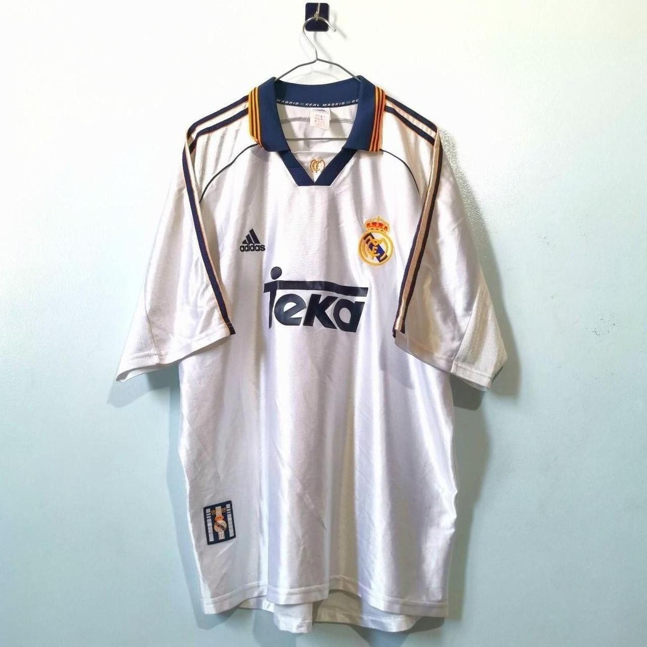Adidas Real Madrid Spain 1998 1999 2000 Rare Home Shirt Jersey Size US XL / EU 56 / 4 - 3 Thumbnail