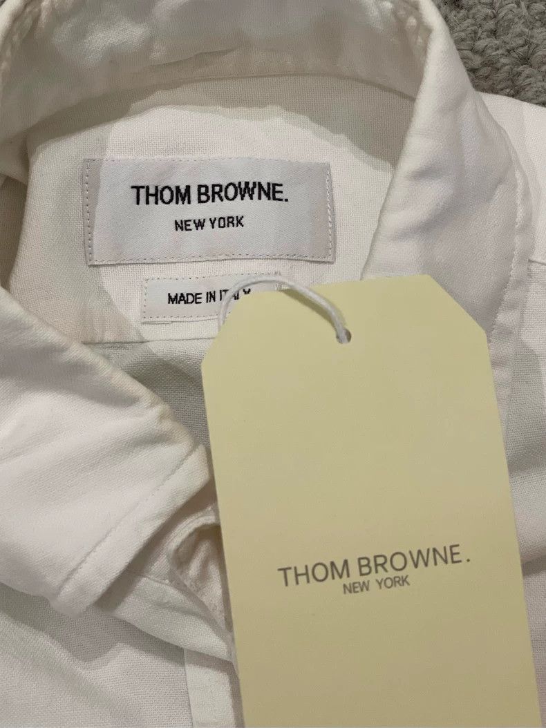 Thom Browne Thom browne White large twill striped shirt 2504-Nextarrow Size US S / EU 44-46 / 1 - 6 Thumbnail