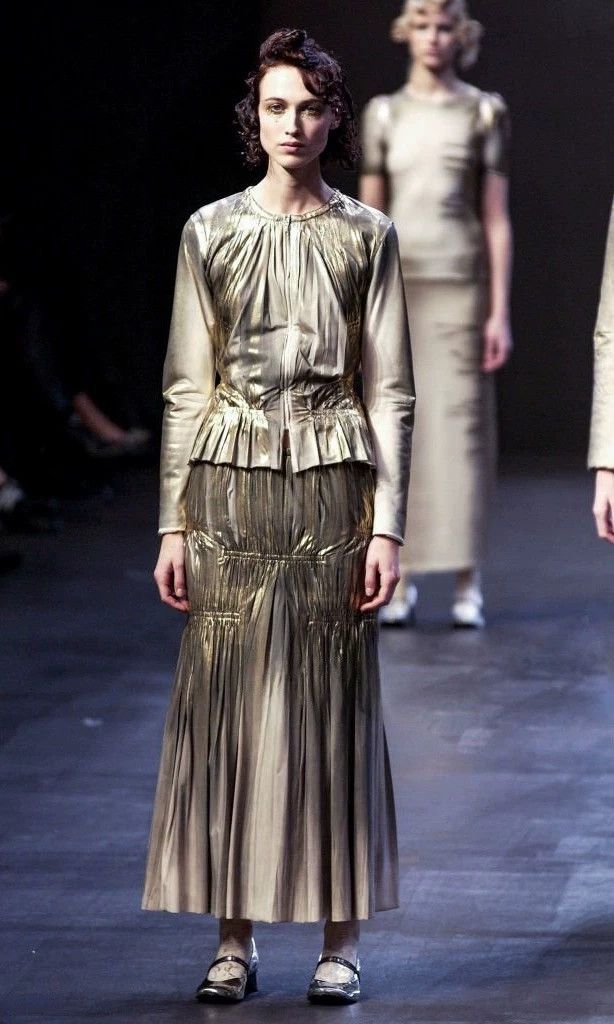 Issey Miyake ISSEY MIYAKE size m 02AW gold trompe l'oeil jacket half sk Size 25" / US 0 / IT 36 - 1 Thumbnail