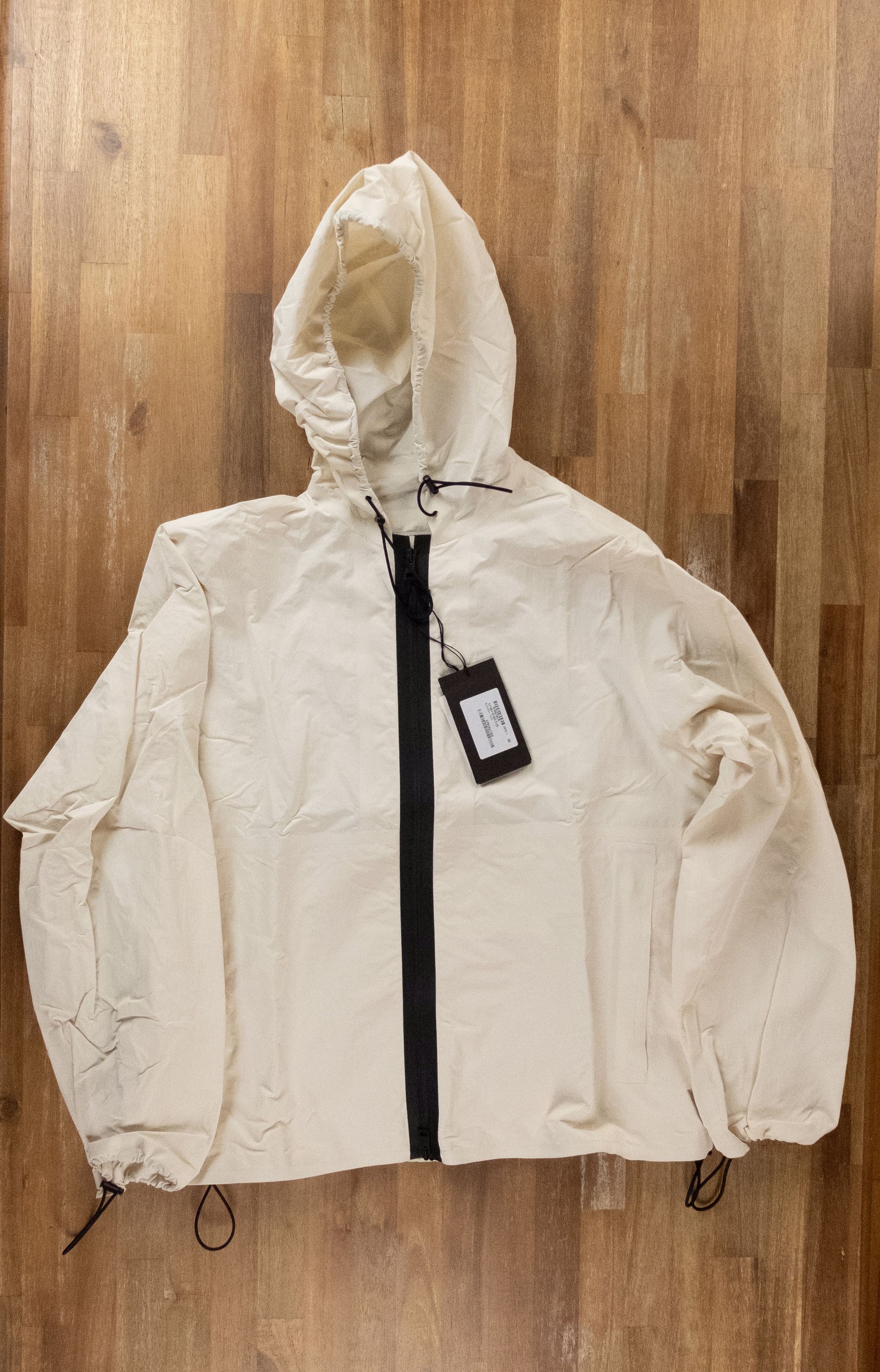Bottega Veneta BOTTEGA VENETA cream tech nylon hooded jacket 50 Medium q Size US M / EU 48-50 / 2 - 1 Thumbnail