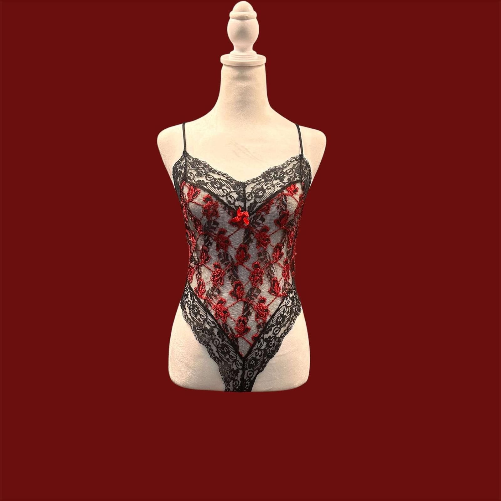 Designer Vintage Nan Flower Lingerie Teddy Bodysuit Size ONE SIZE - 2 Thumbnail