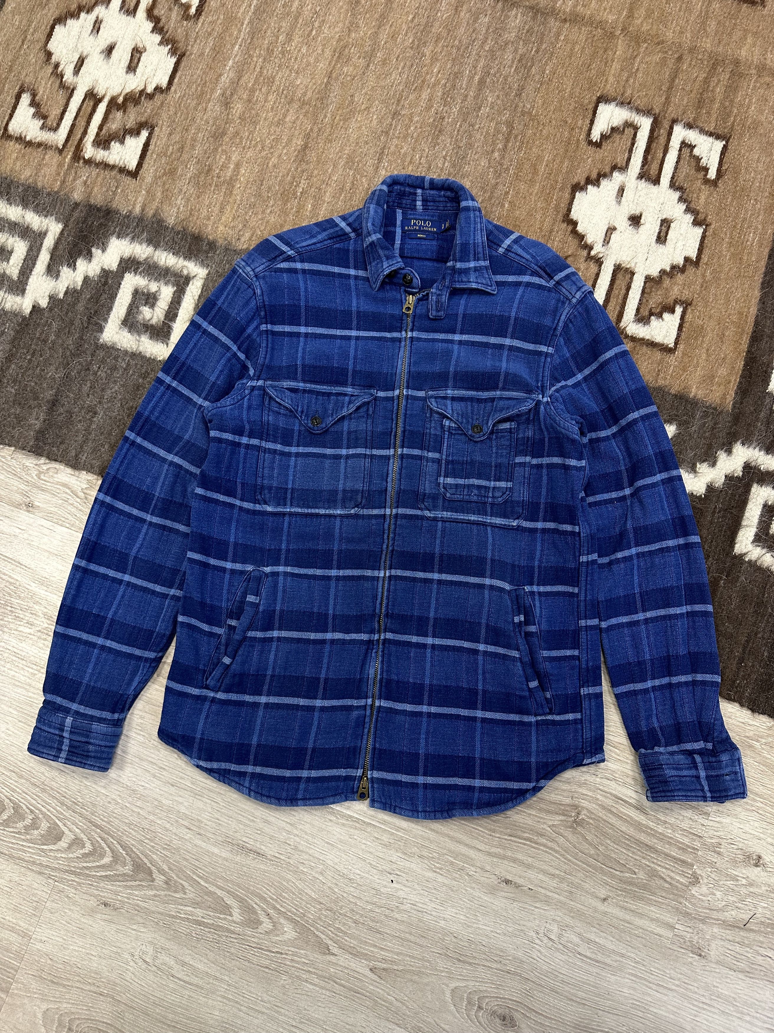 Polo Ralph Lauren Polo Ralph Lauren Indigo Checked Overshirt Jacket 5902AC Size US S / EU 44-46 / 1 - 1 Thumbnail