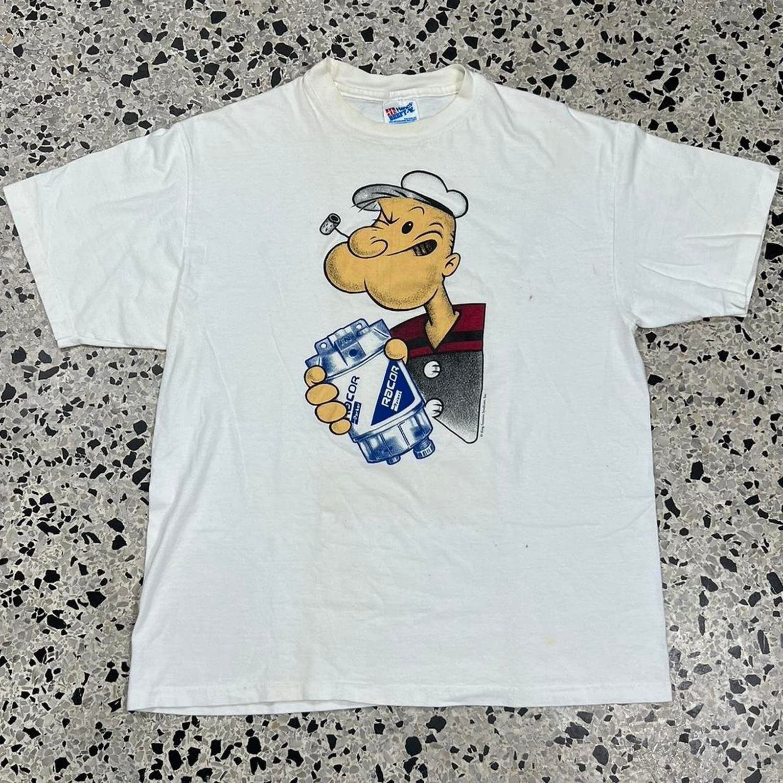 Hanes × Vintage VINTAGE Y2K POPEYE HAS TAKEN MY STARTER HANES BEEFY TEE Size US L / EU 52-54 / 3 - 1 Thumbnail