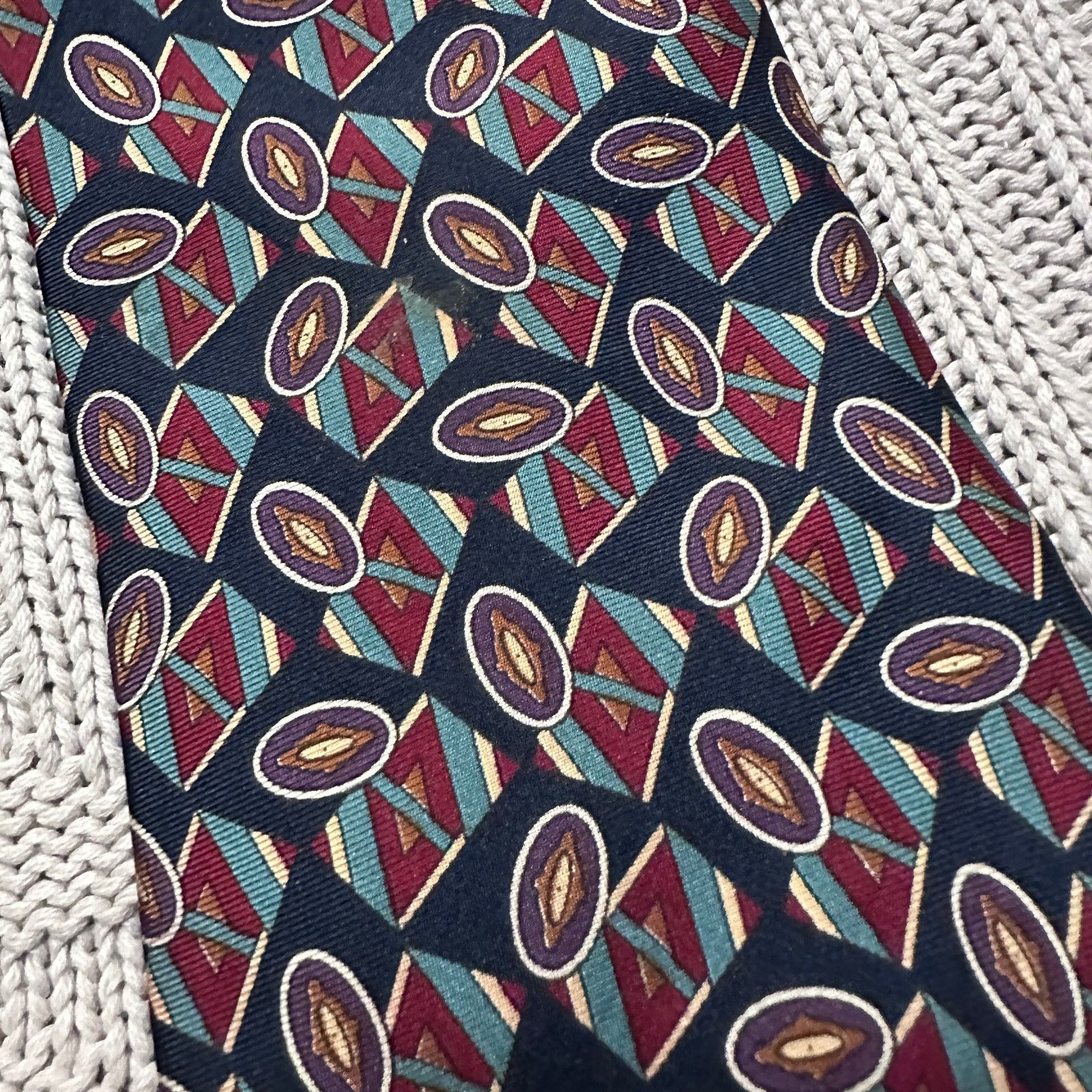 Dior Vintage Christian Dior 80s abstract print Italian silk tie Size ONE SIZE - 2 Thumbnail