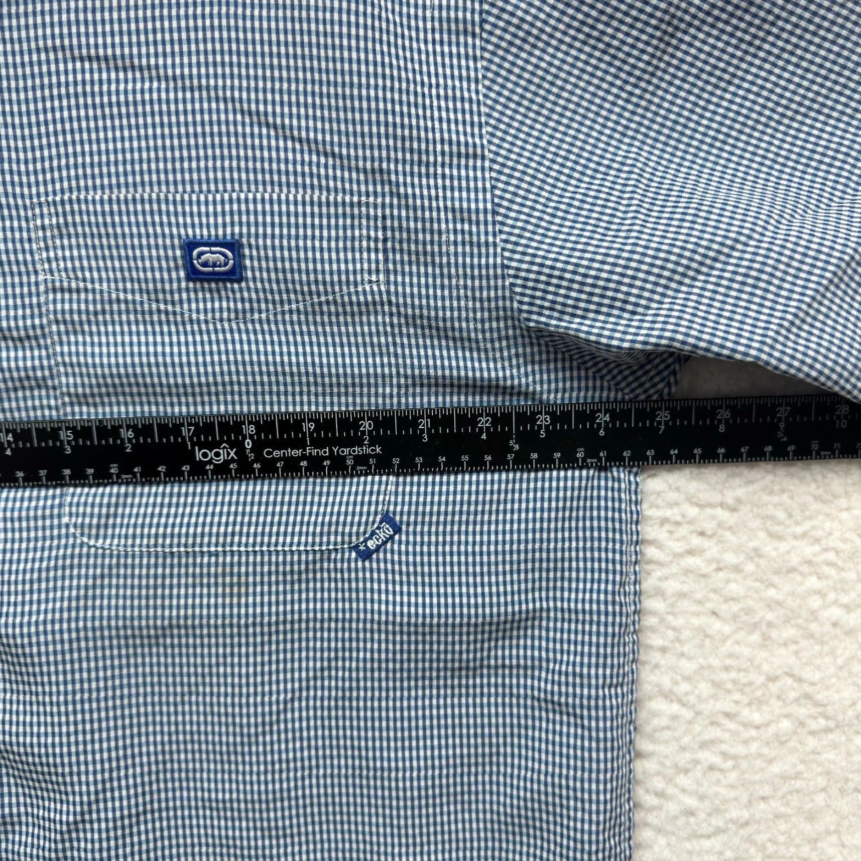 Ecko Unltd. Ecko Unltd Button Down Shirt L Mens Woven The Dwyer Blue Gingham Plaid Shirt Size US L / EU 52-54 / 3 - 5 Thumbnail