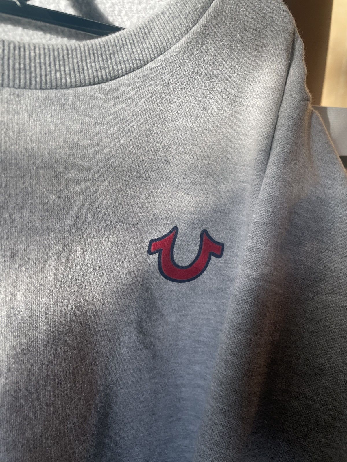 Grey Red True Religion Crewneck Small