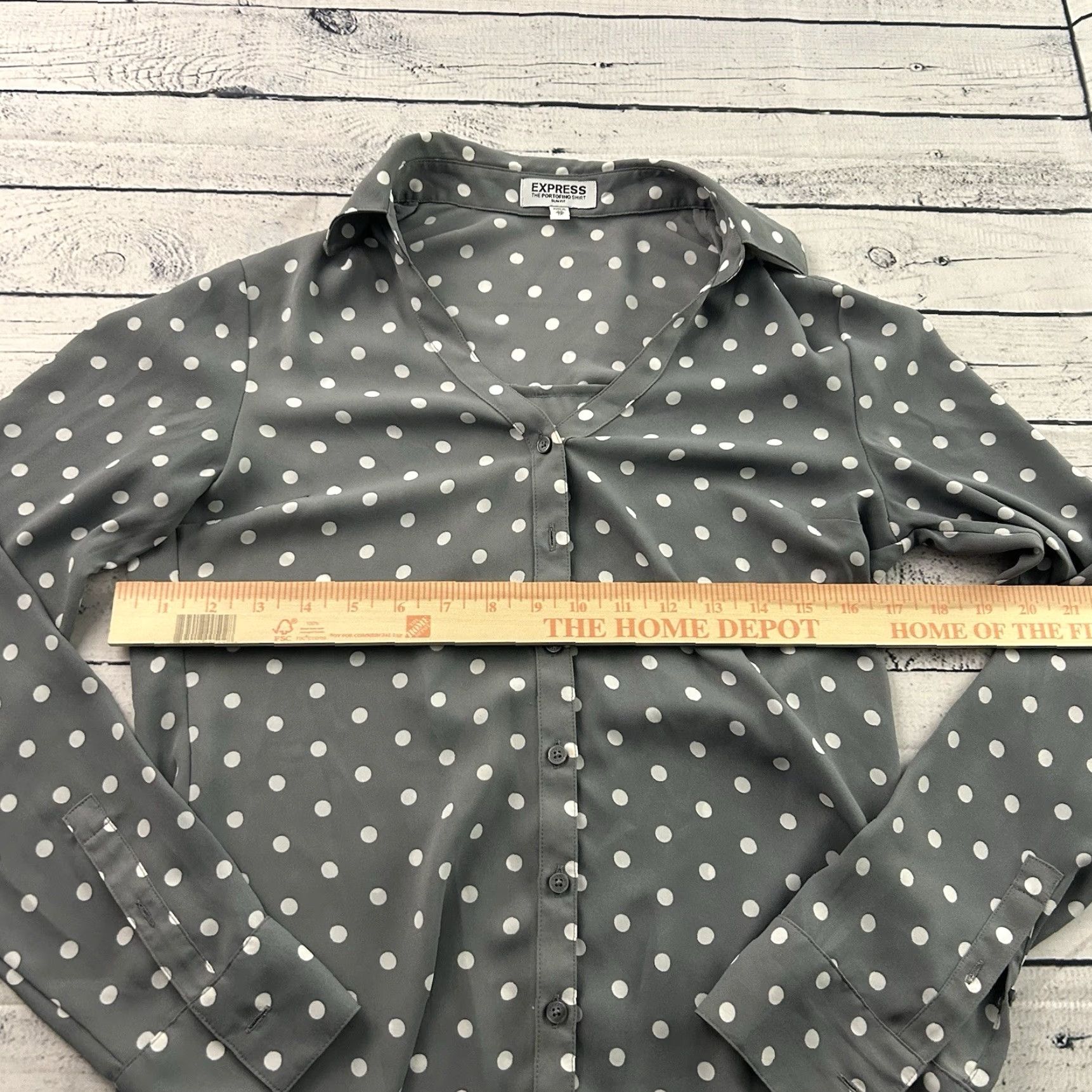 Express Express Portofino Slim Long Sleeve Polka Dot Button Front Top XS Womens Multicolor Shirt Women XS Polka Dot Button-Up Express Slimming Size XS / US 0-2 / IT 36-38 - 4 Thumbnail