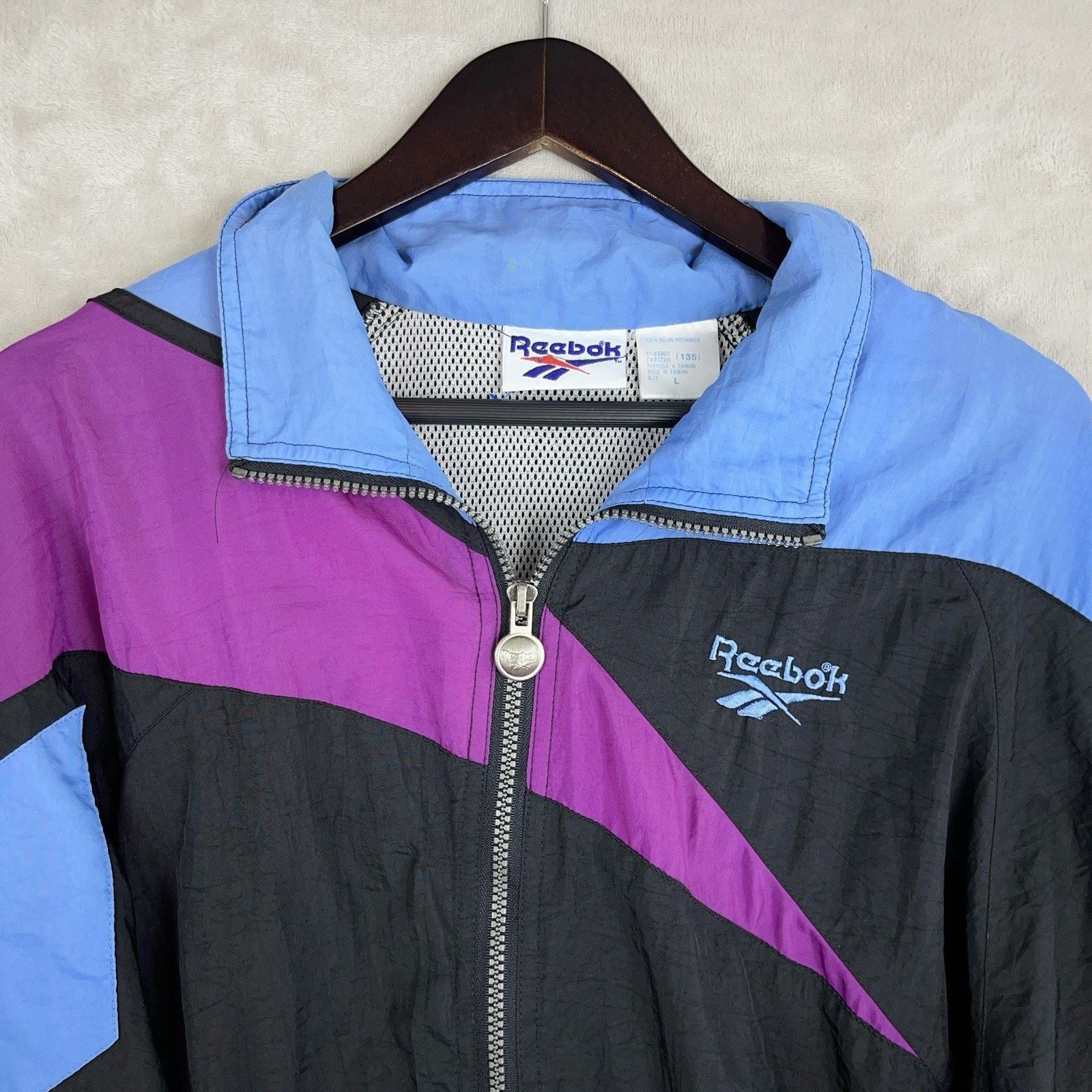 Reebok Vintage 90s Reebok Windbreaker Jacket Large Vector Logo Size US L / EU 52-54 / 3 - 2 Thumbnail