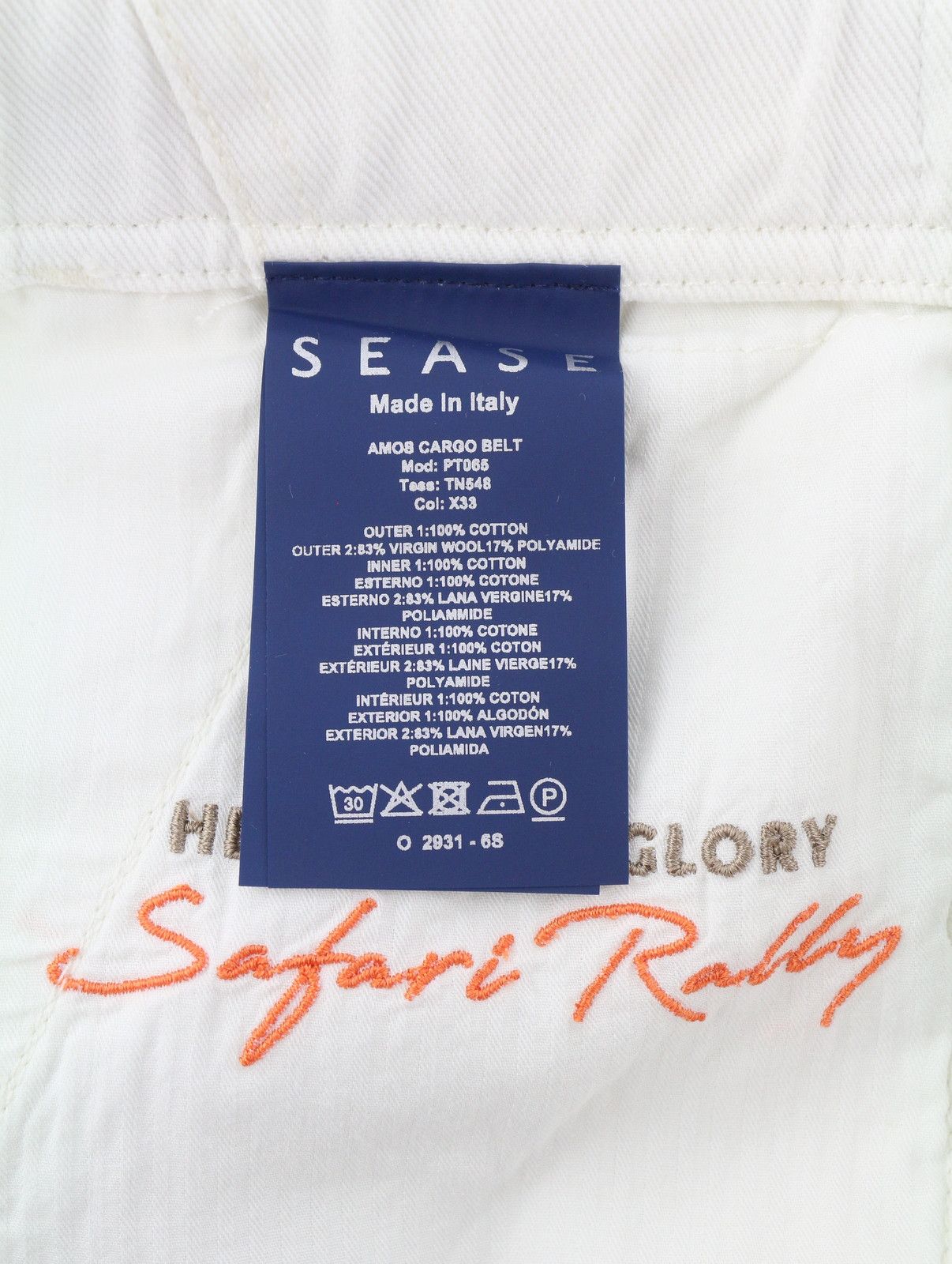 SEASE AM08 CARGO BELT W30 White Elastic Waist 89918 Size US 30 / EU 46 - 8 Thumbnail