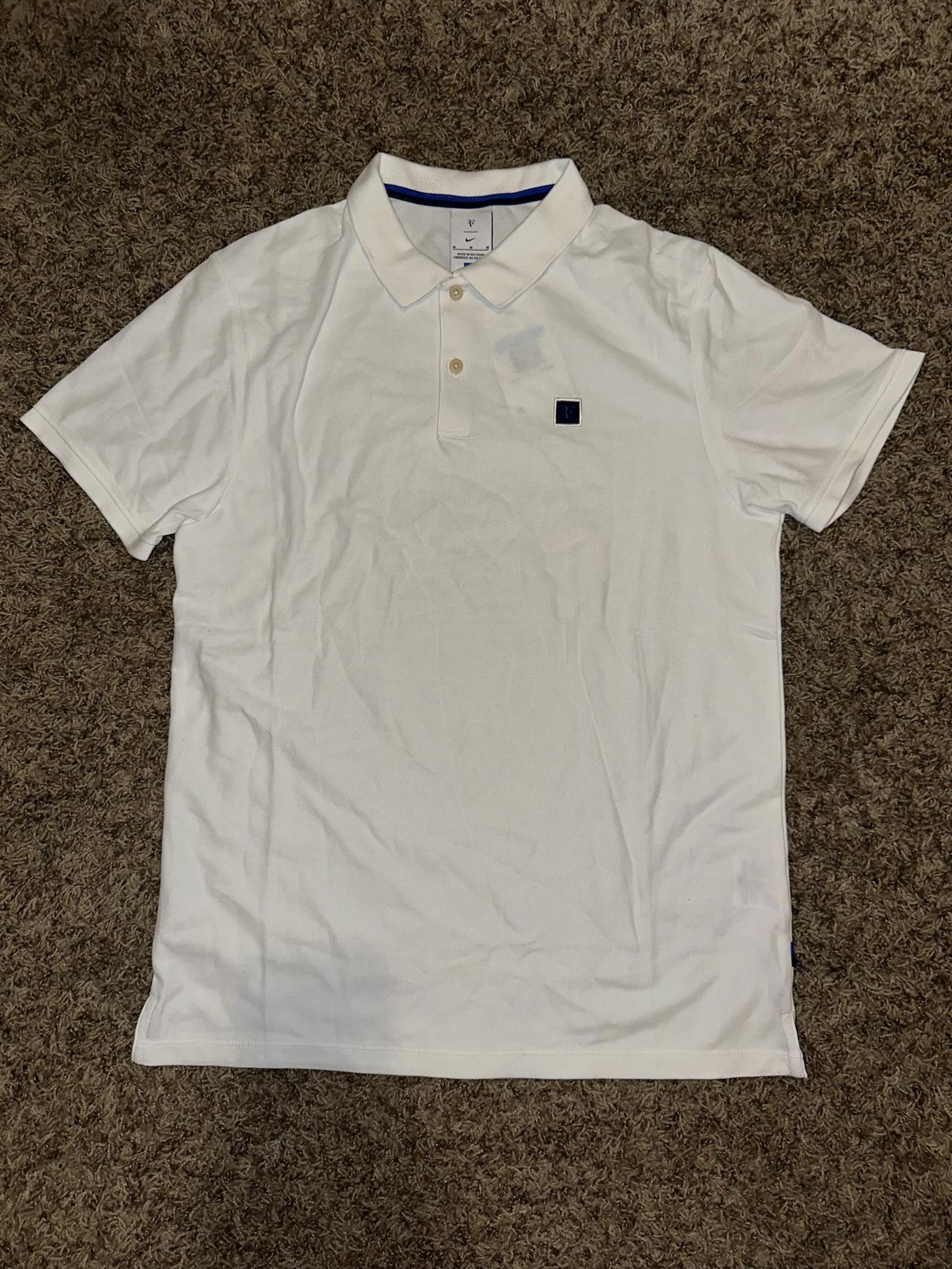 Nike Nike Men’s RF Roger Federer Solid Performance Tennis White Polo Shirt Size US S / EU 44-46 / 1 - 1 Thumbnail