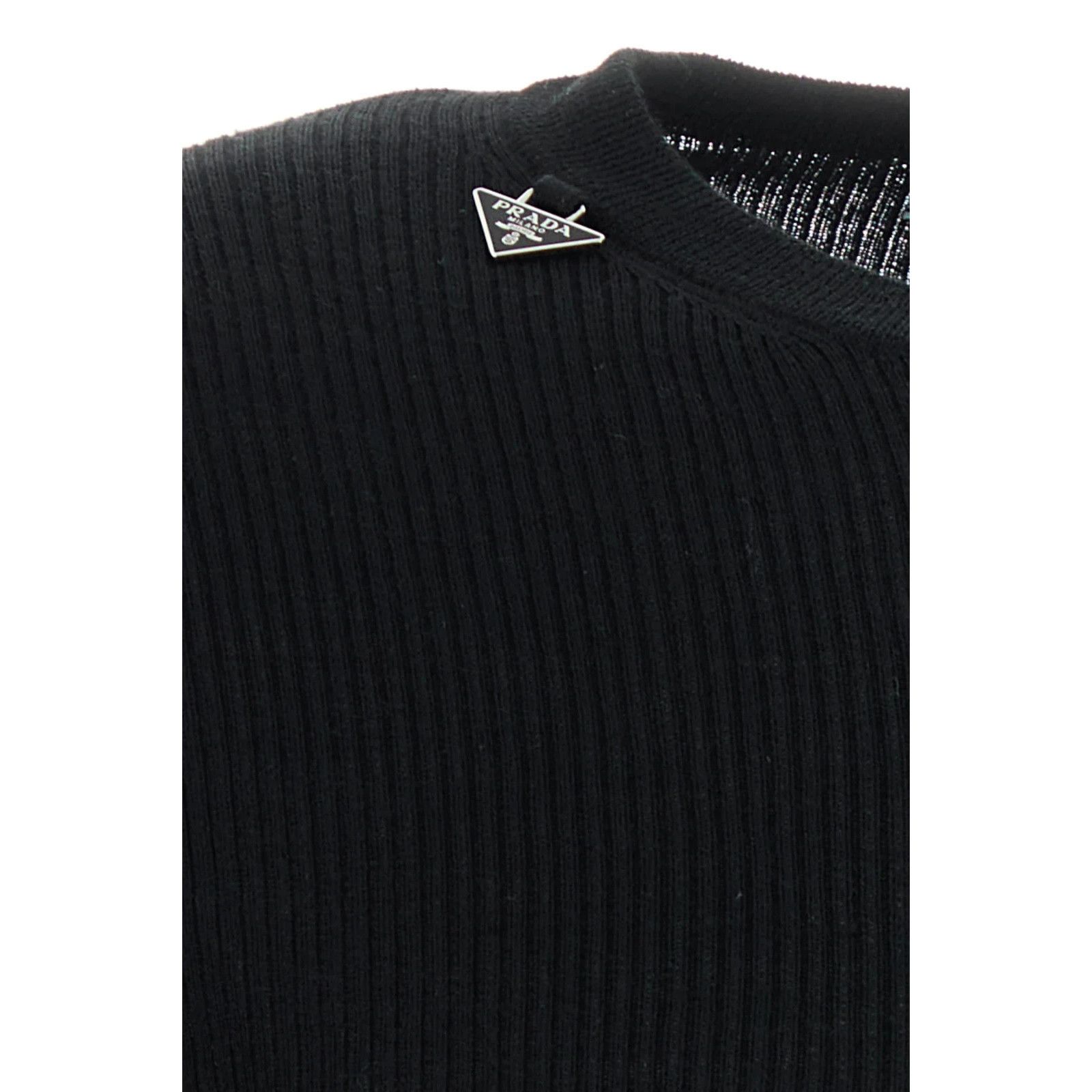 Prada PRADA Black Wool Sweater New & Authentic (Women's size:8;) Size M / US 6-8 / IT 42-44 - 3 Thumbnail