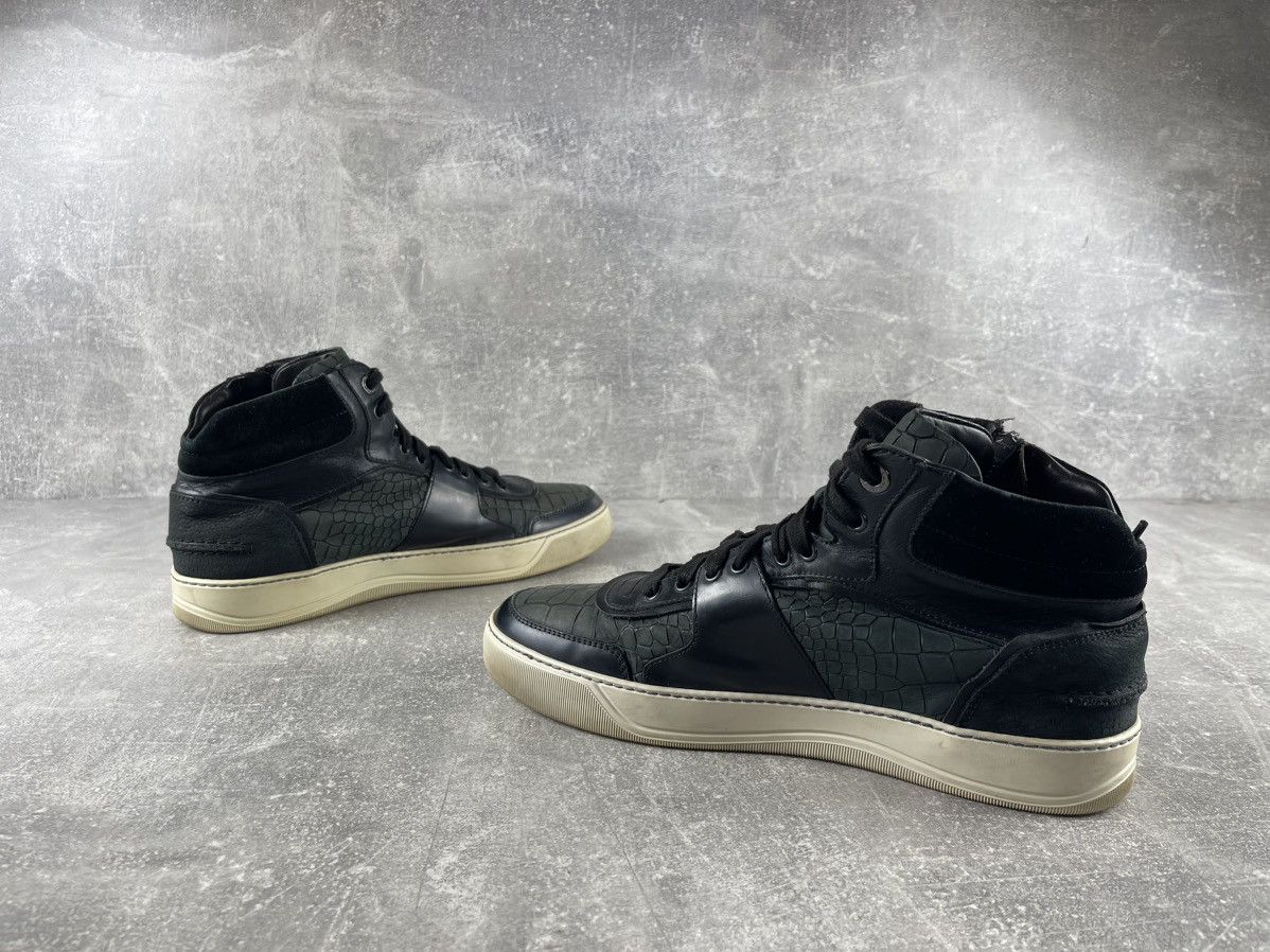 Lanvin Lanvin High Top Sneakers Black Leather Croc Embossed Size 7 Size US 7 / EU 40 - 5 Thumbnail